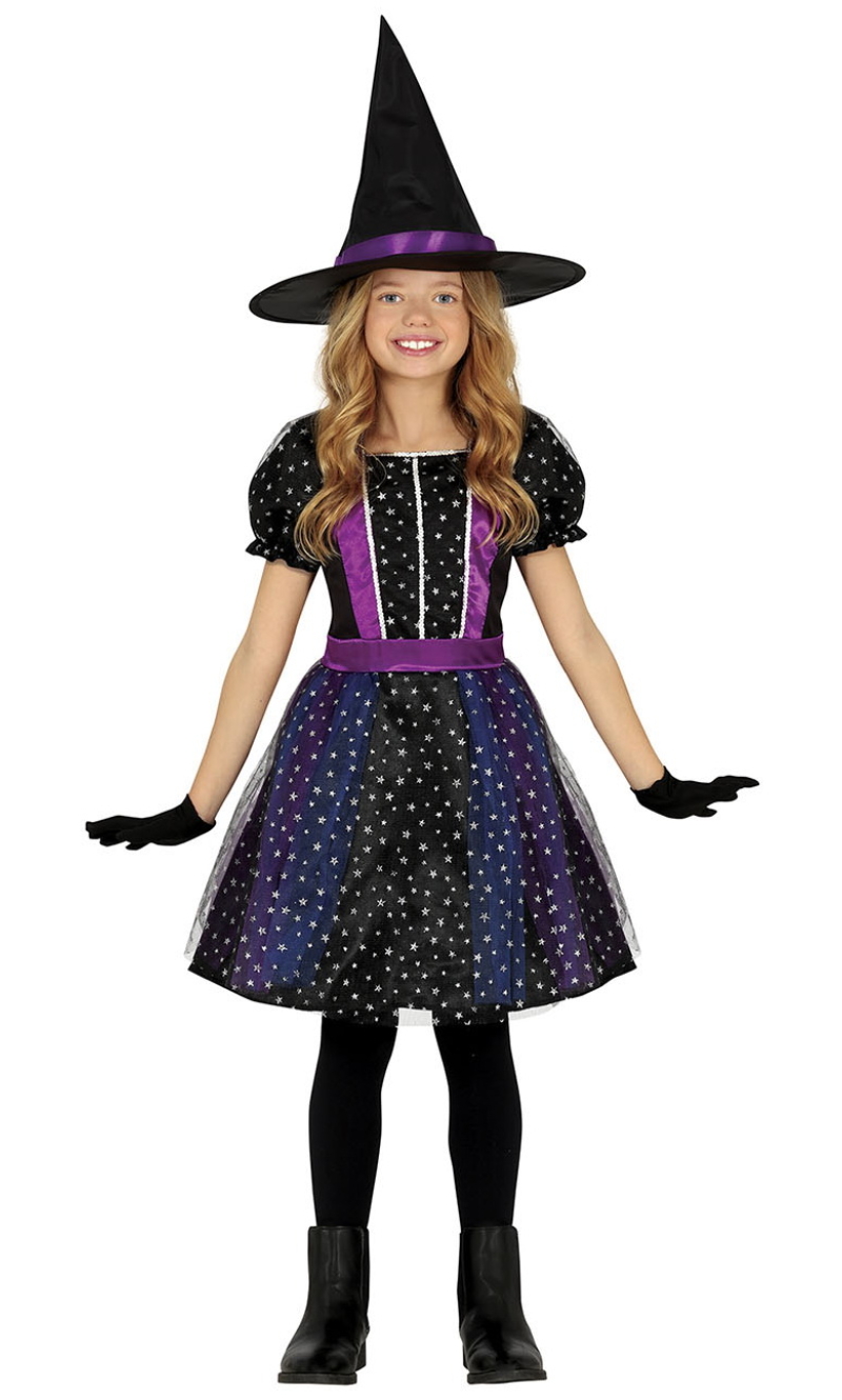 Starred Witch Costume - Age 3 to 4 Years