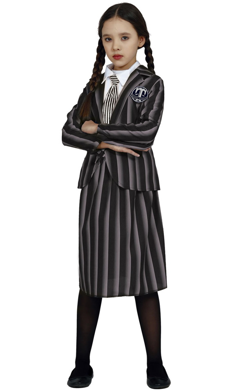 Wednesday Addams School Uniform Costume - Age 10 to 12 Years