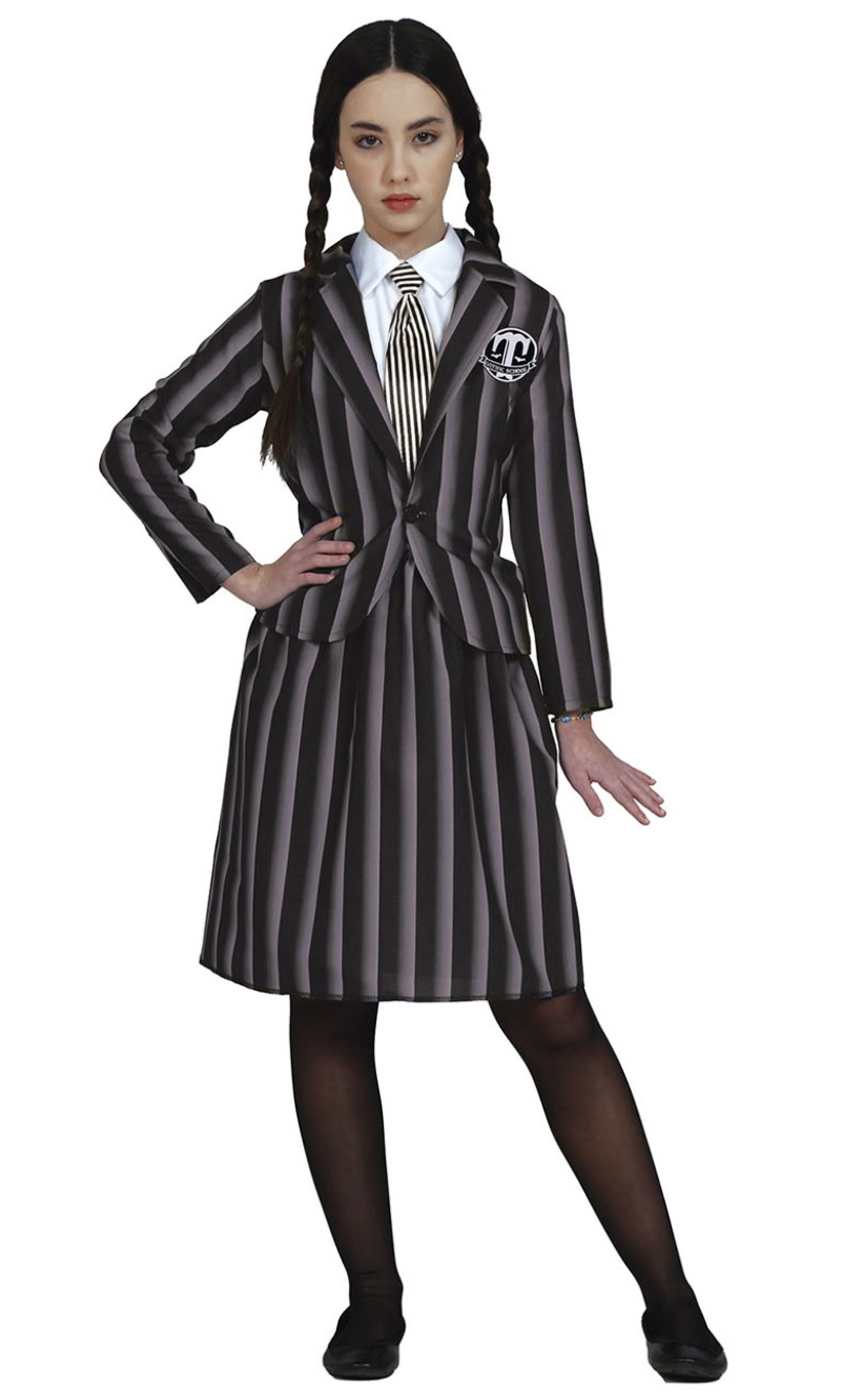 Wednesday Addams School Uniform Costume - Age 14 to 16 Years
