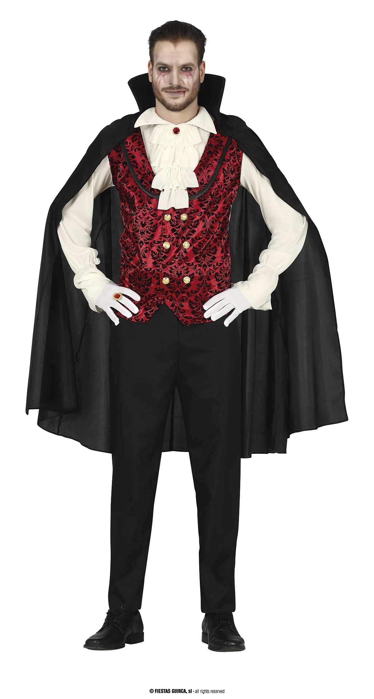 Classic Vampire Man with Cape - Adult Size Medium (48-50)