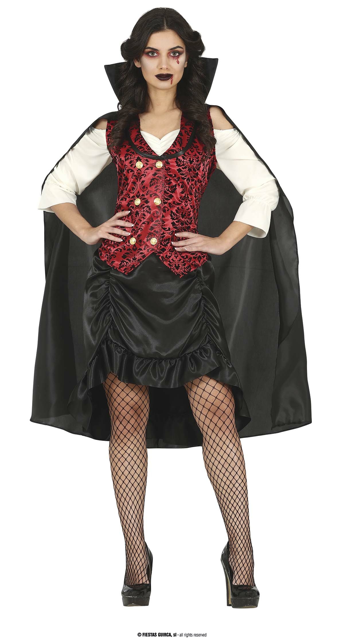 Classic Vampire Lady with Cape - Adult Size Small (8-10)