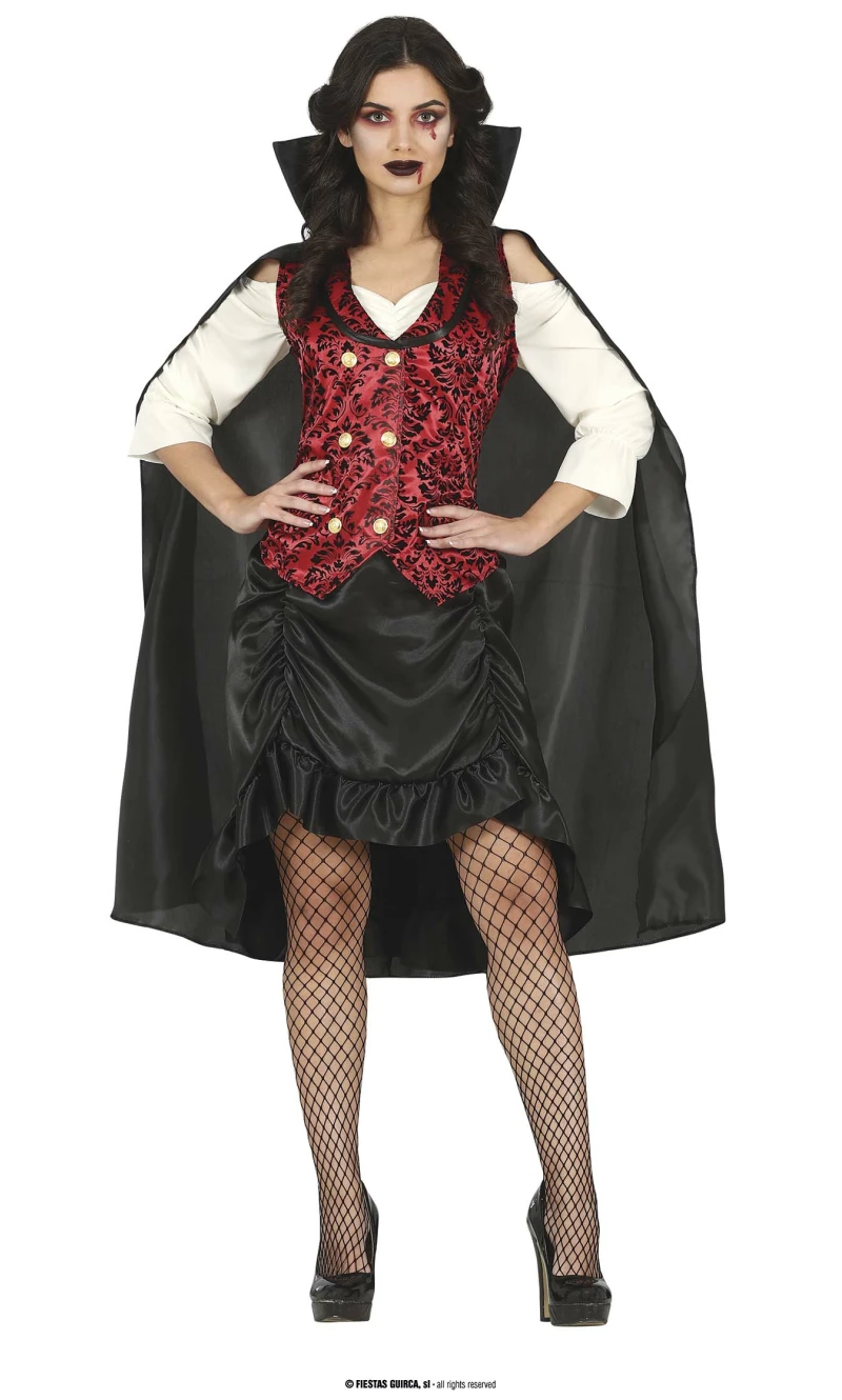 Classic Vampire Lady with Cape - Adult Size Medium (10-12)