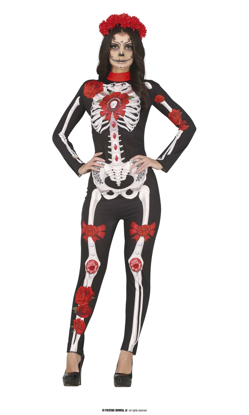 Catrina Skeleton Lady Costume - Adult Size Small (36-38)