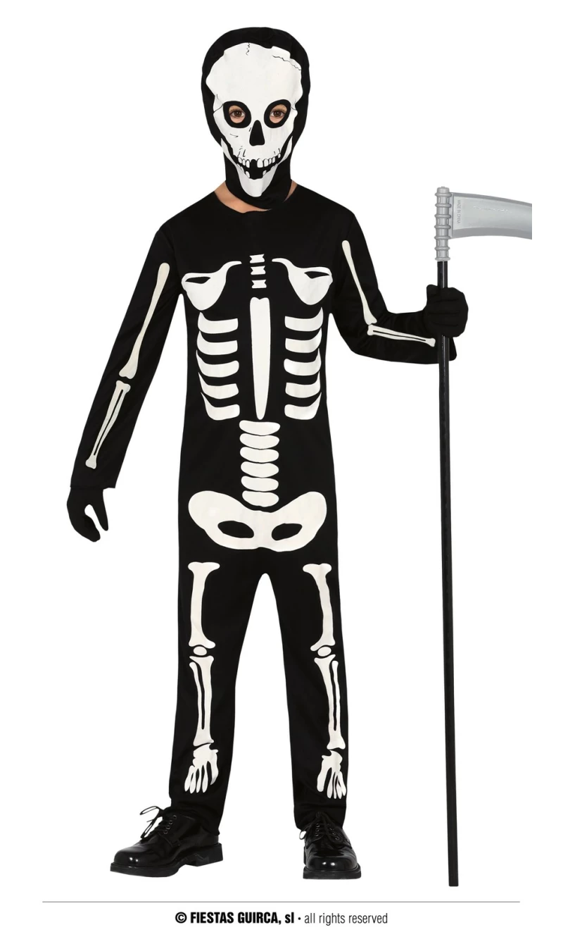 Skeleton Game Boy Costume - Age 7 to 9 Years