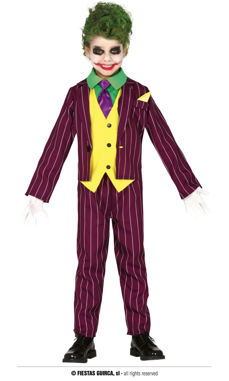 Crazy Mr Joker Costume - Age 5 to 6 Years