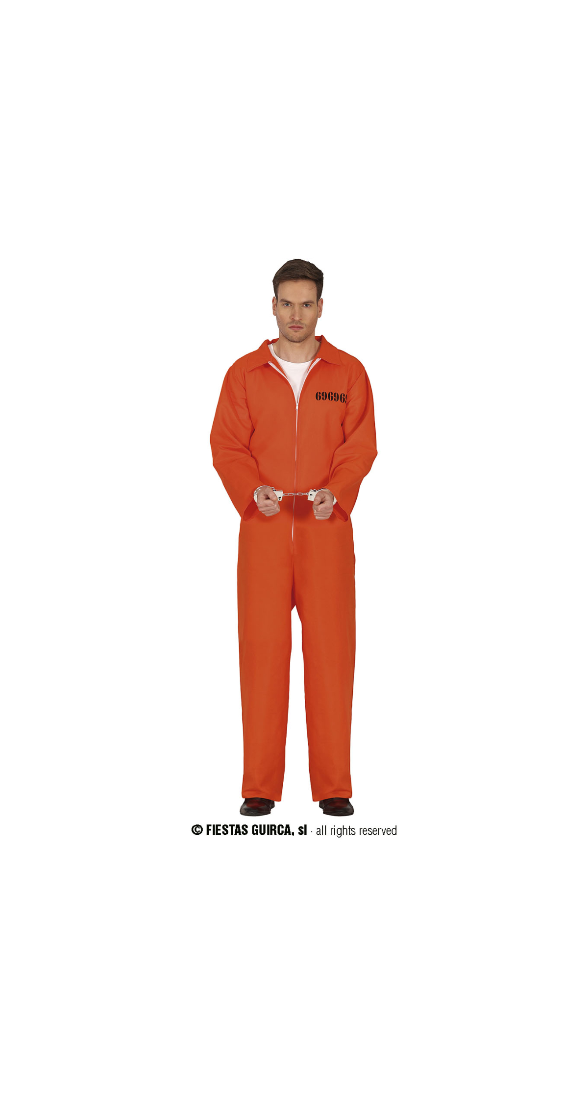 Orange Convict Prisoner Man Costume - Adult Size Medium