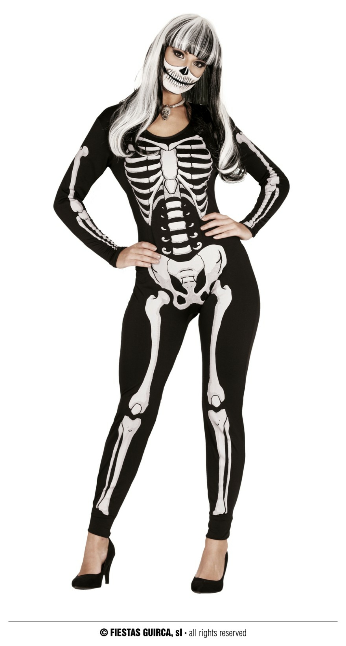 Skeleton Lady (Spandex) - Adult Size Medium