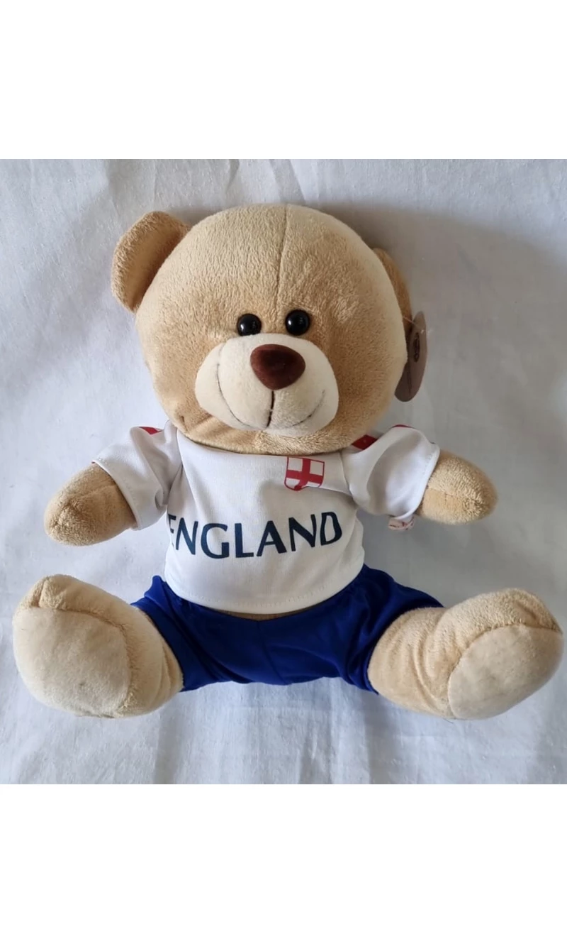 Teddy Bear Soft Toy Wearing England Football Kit  - 23x18cm