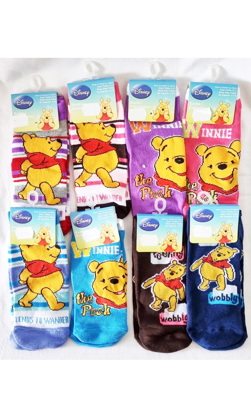 Disney Winnie The Pooh (Assorted Designs) Kids Socks - For Age 9 to 11 Years