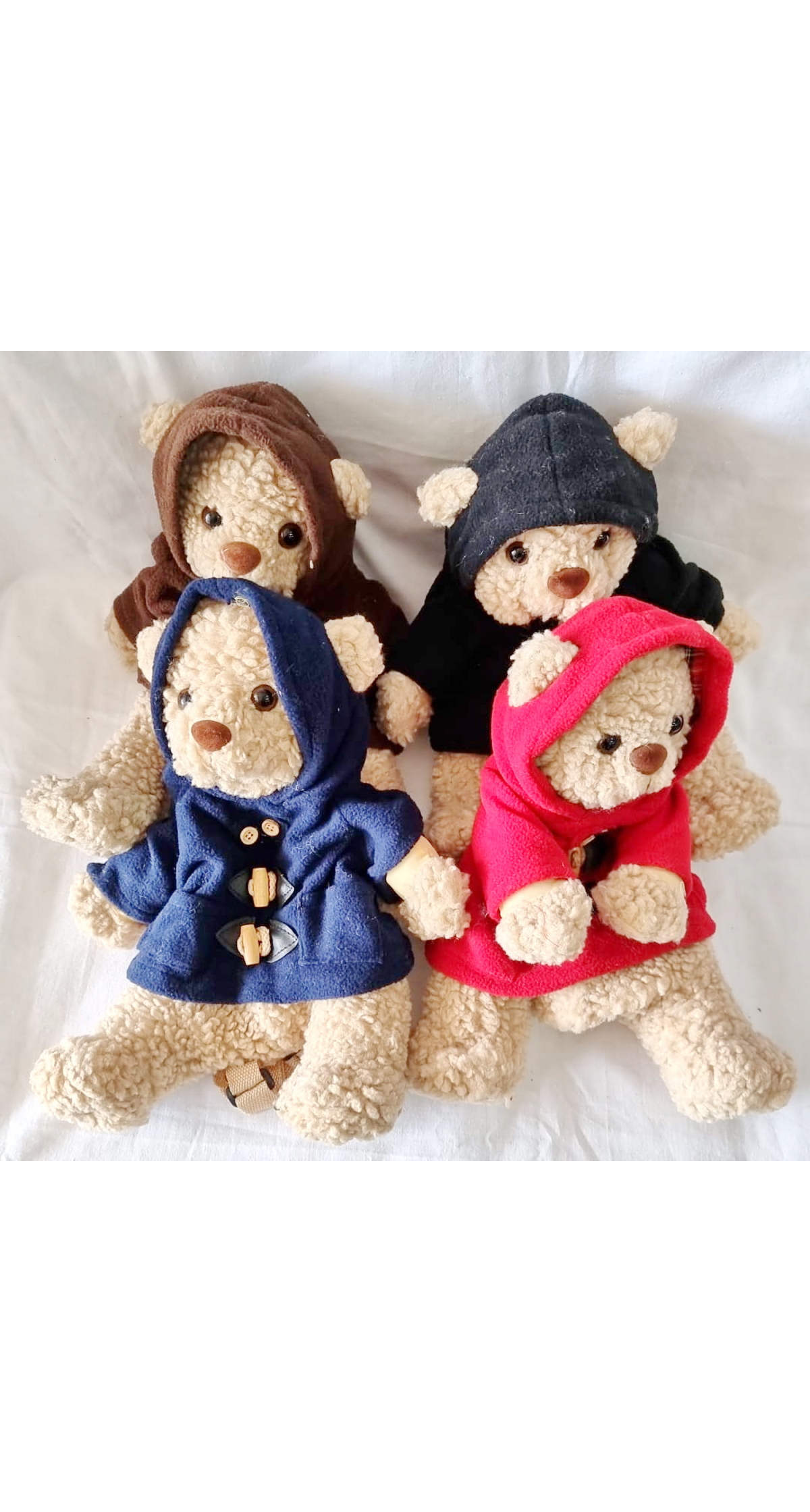 Champ Collection Teddy Bear With Hoodie Backpack Assorted Colors - 32x20cm