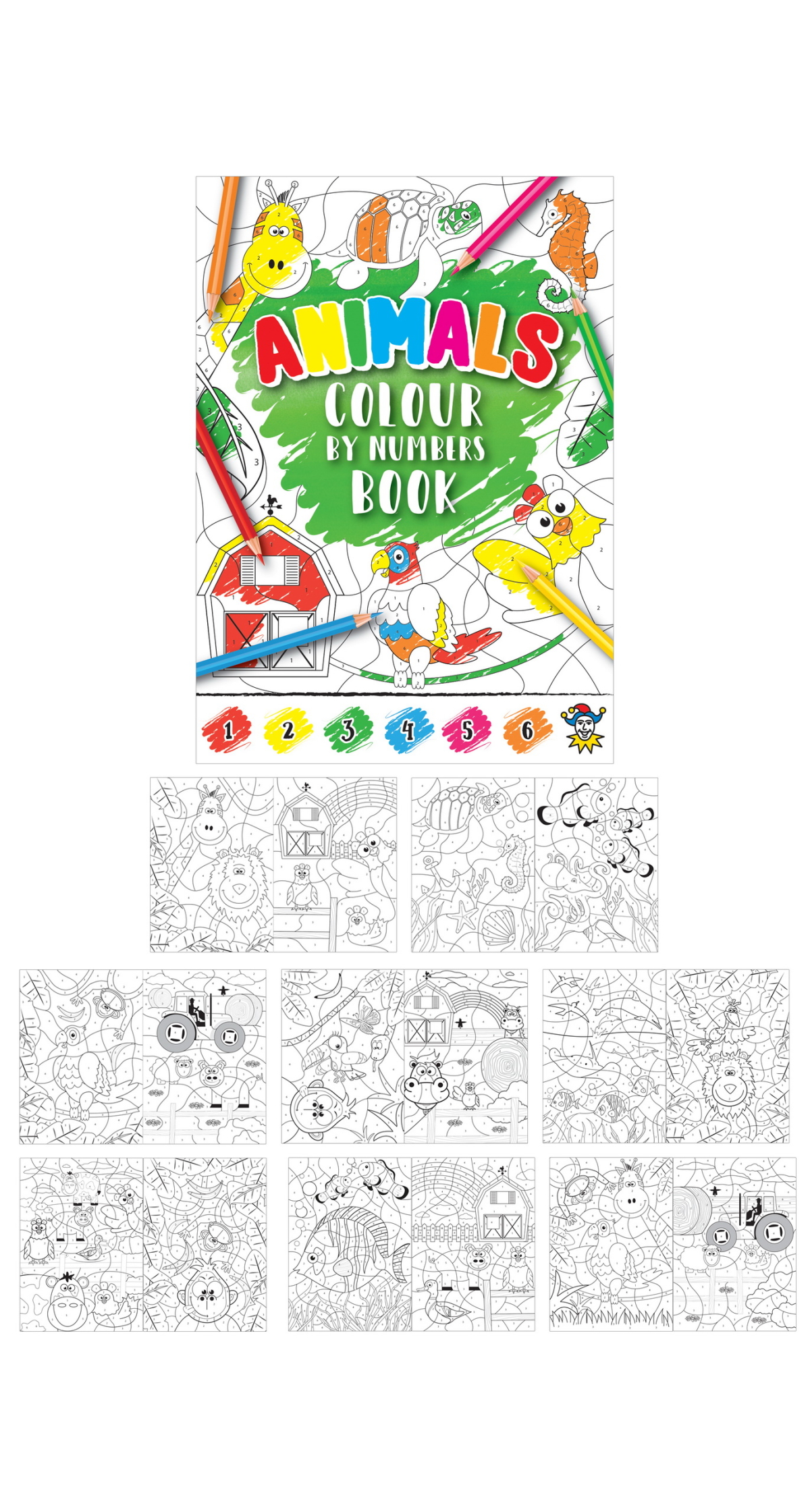 Mini Party Favor Book Fun Colour By Numbers Animals (10.5cm x 14.5cm)