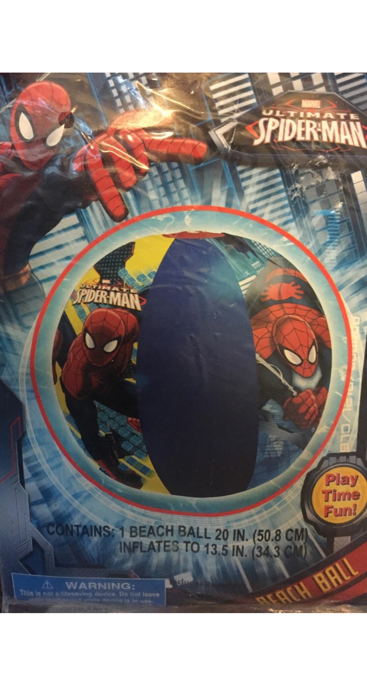 Marvel Spider-Man Beach Ball 50.8x34.3cm - For Age 3+ Years