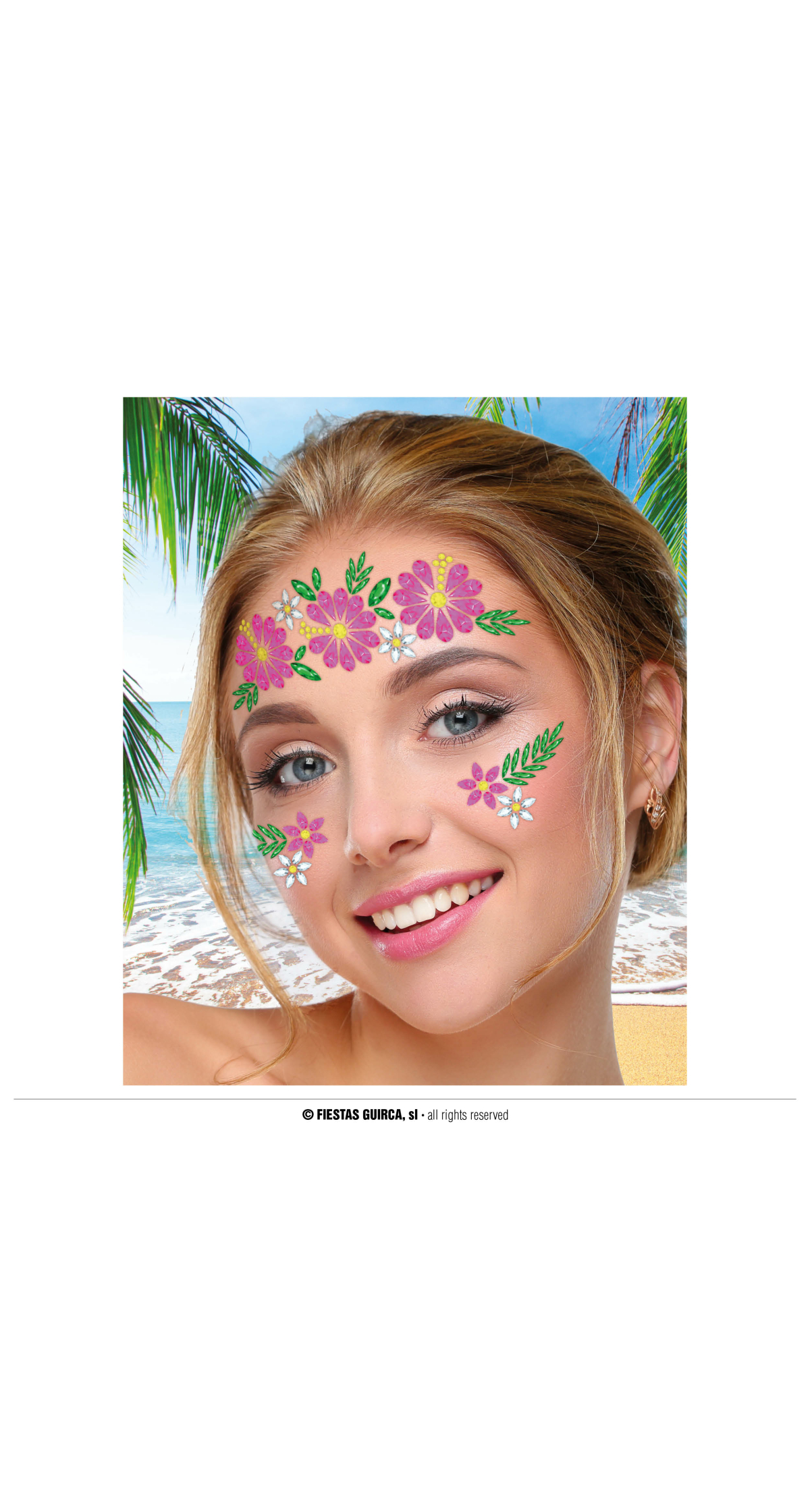 Adhesive Flowers Face Jewelry Set
