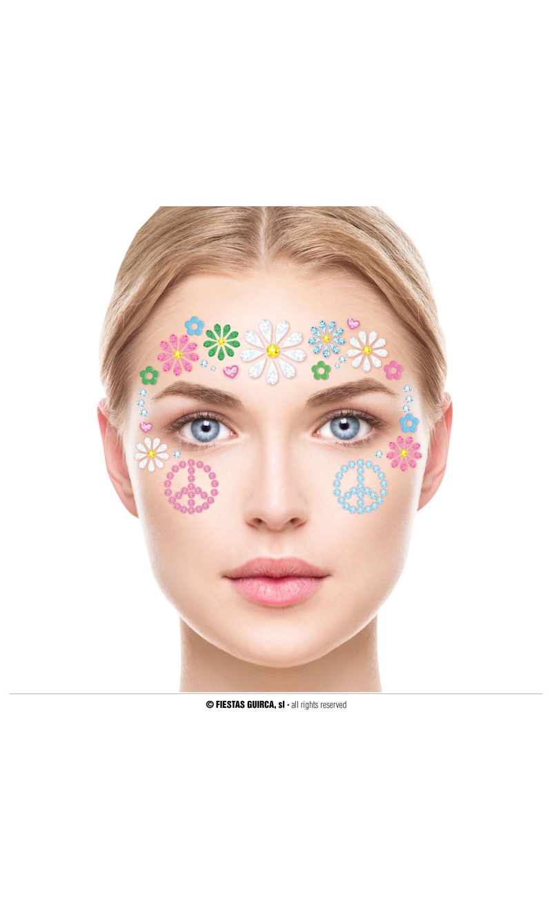 Adhesive Hippie Face Jewelry Set