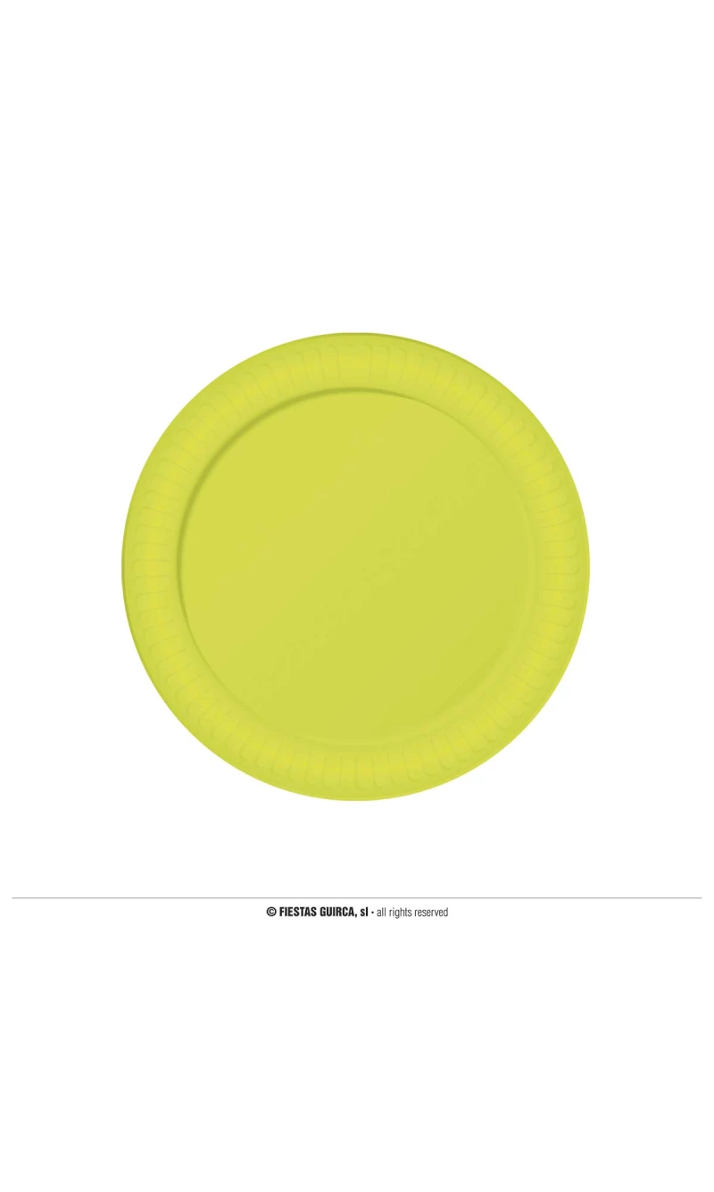 Neon Yellow Plates 23cm - 6pk