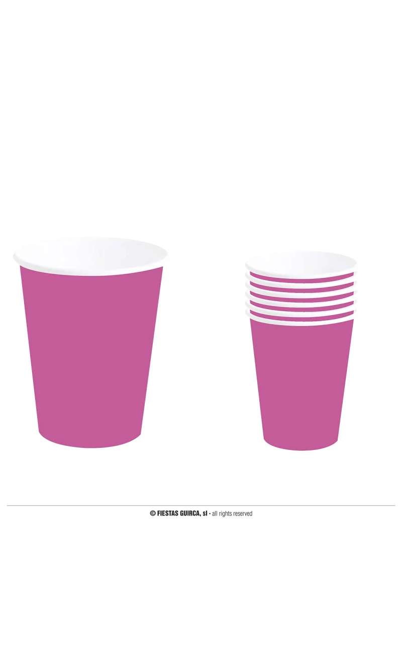 Neon Fuchsia Cups 240ml - 6pk