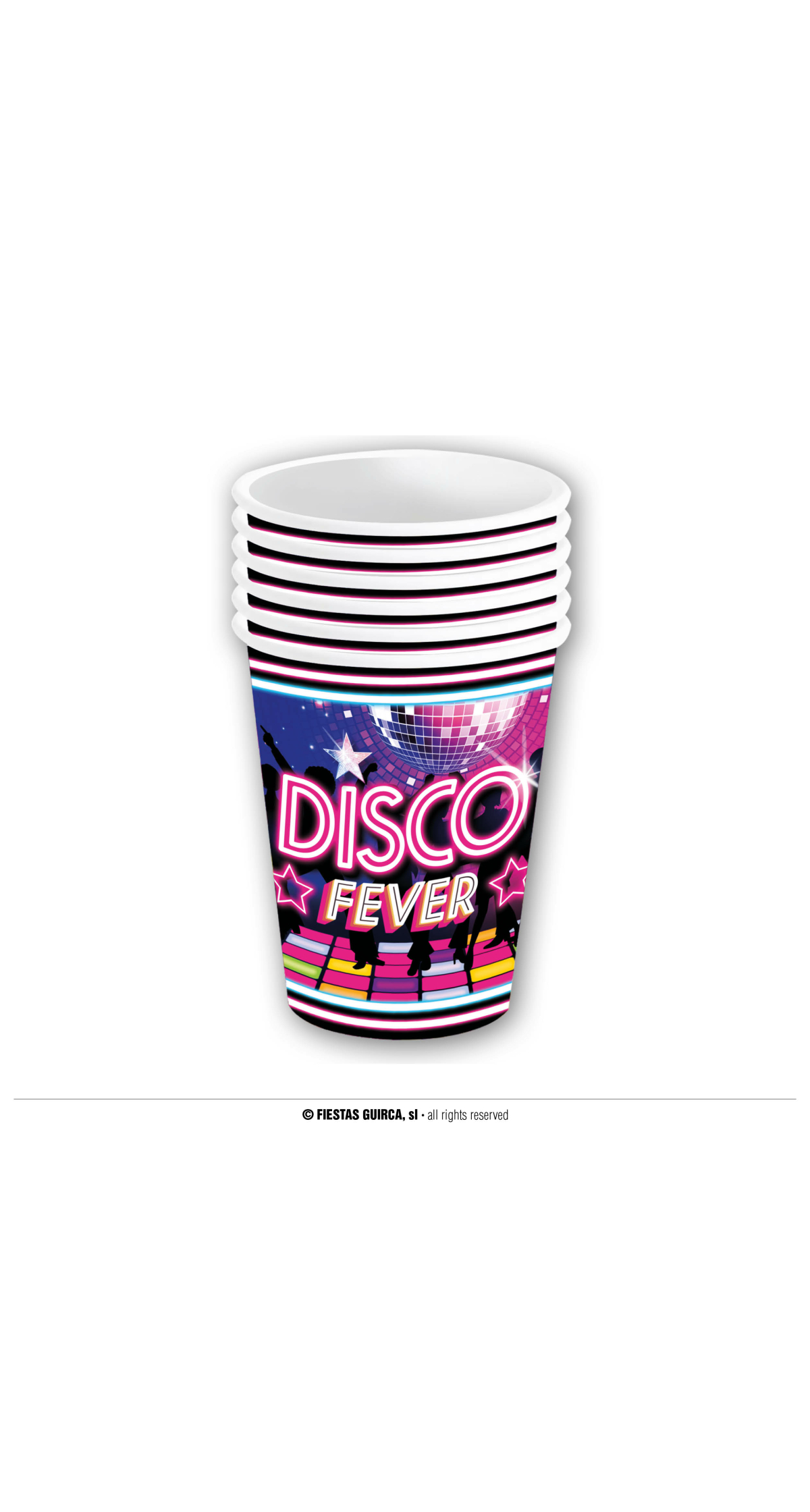 Disco Fever Cups 240ml - 6pk