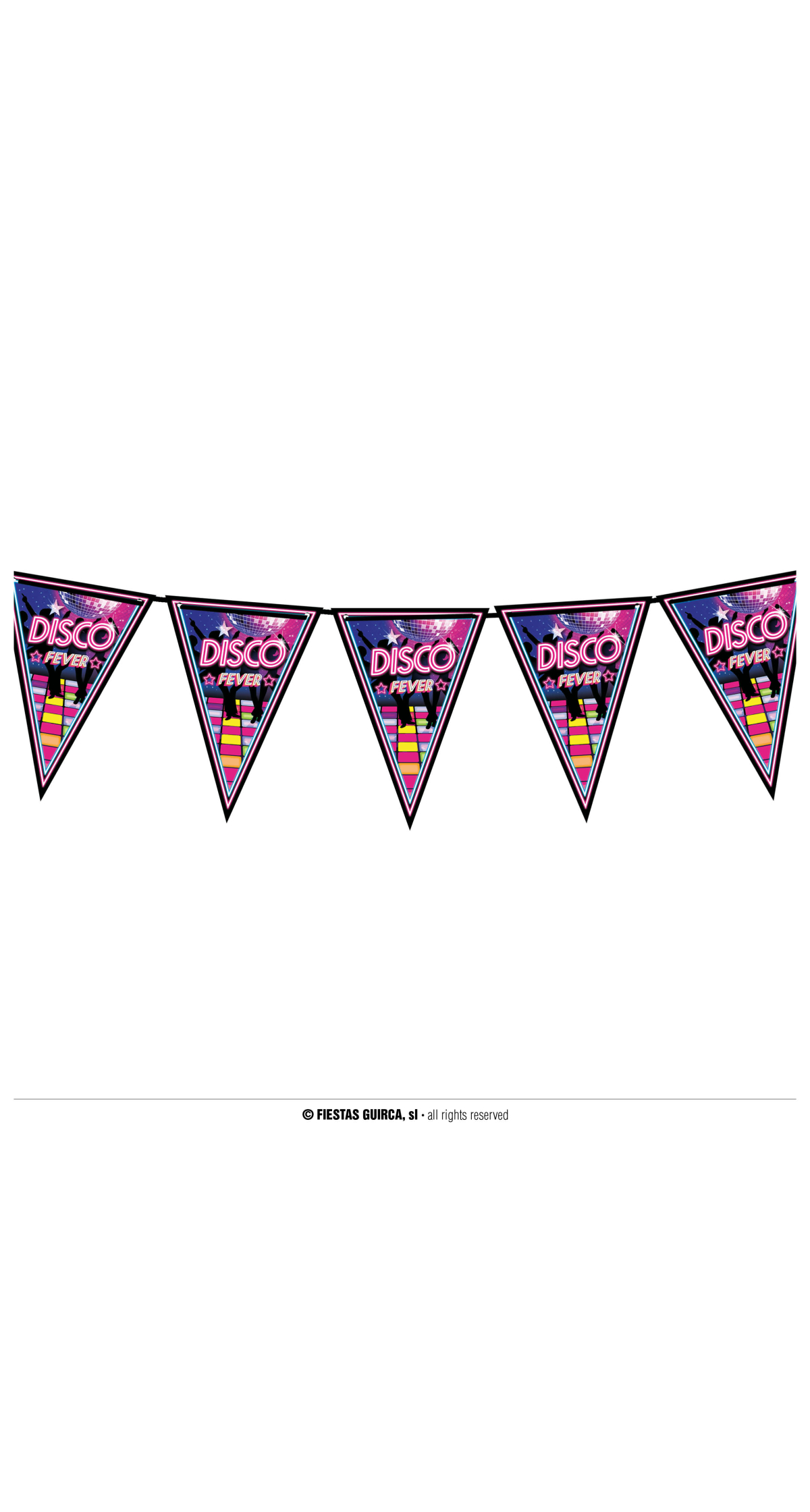 Disco Fever Pennant (20x30cm) Paper Banner - 300cm