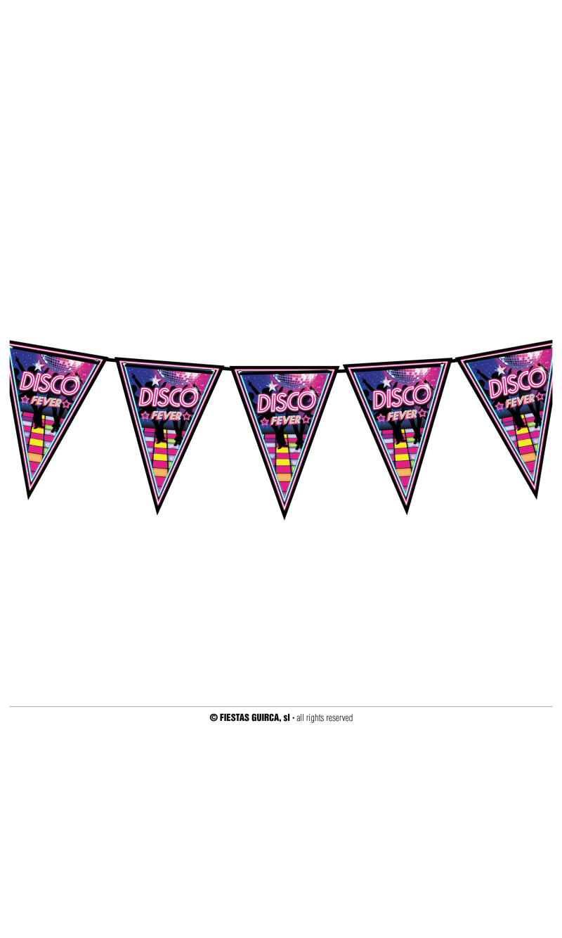 Disco Fever Pennant (20x30cm) Paper Banner - 300cm 