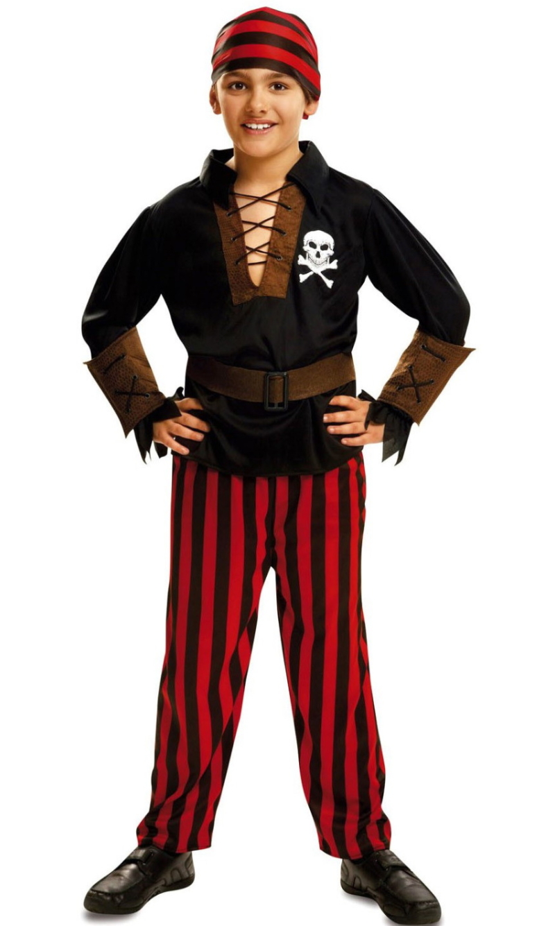 Striped Pirate Bandana Boy Costume - Age 12 to 24 Months