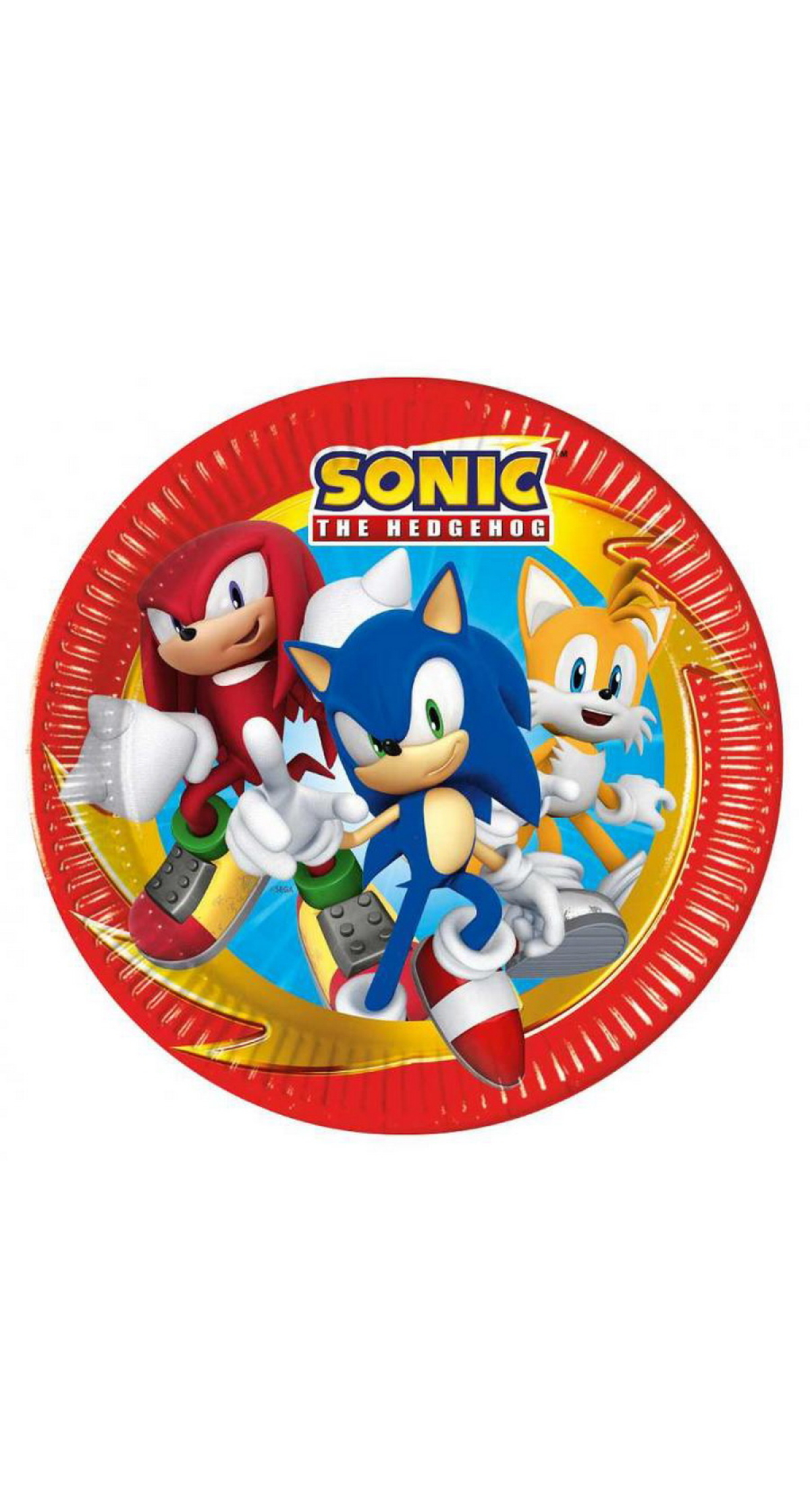 Sonic Party FSC Paper Plates 23cm - 8 pk