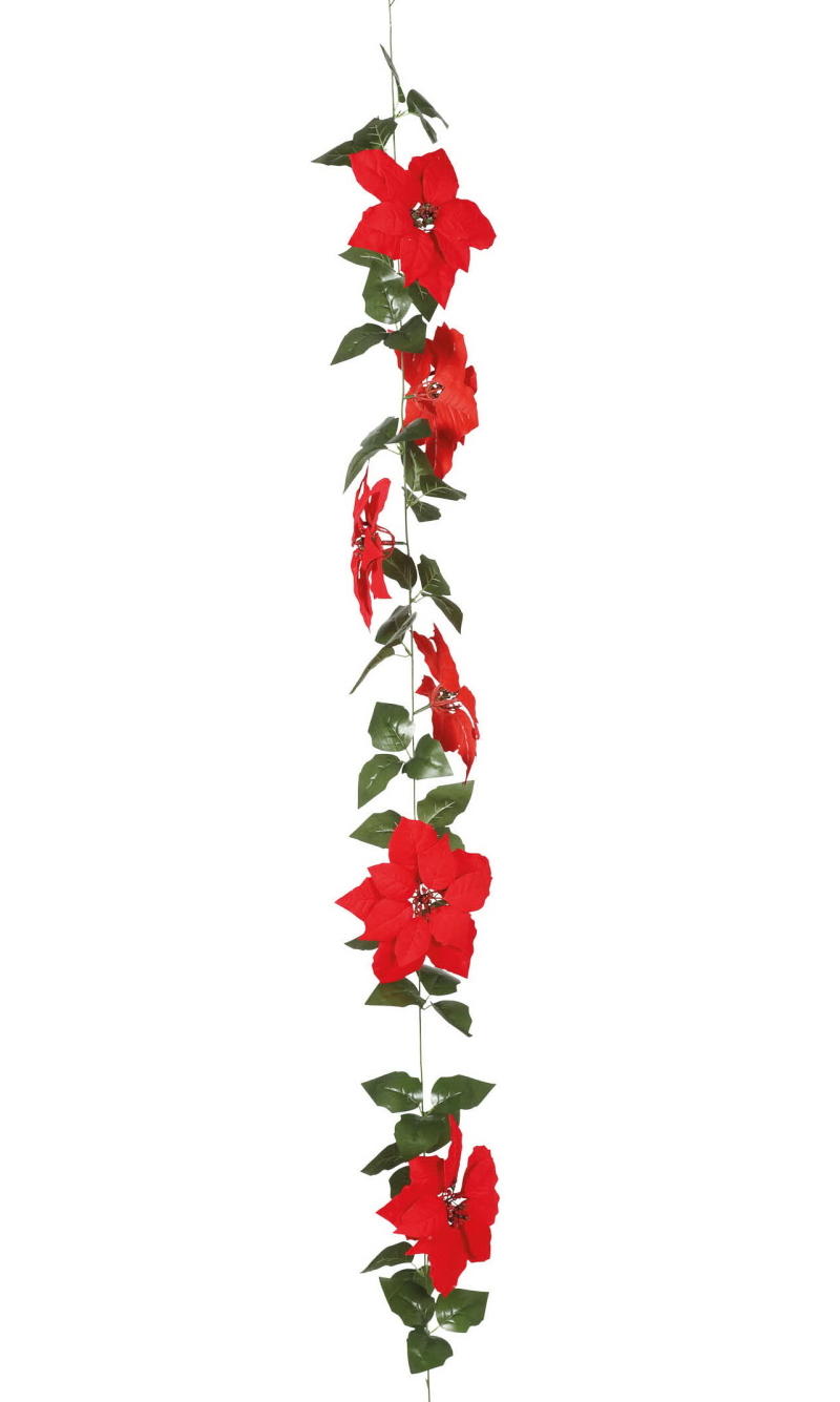 Poinsettia Garland Foliage - 200cm