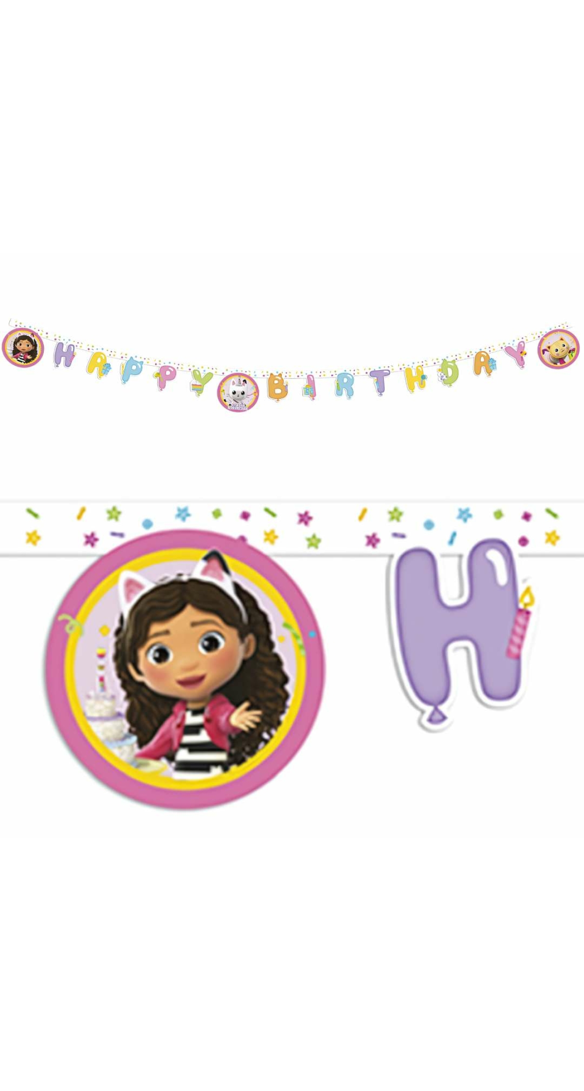 Gabby's Dollhouse Happy Birthday Letter Banner - 200cm