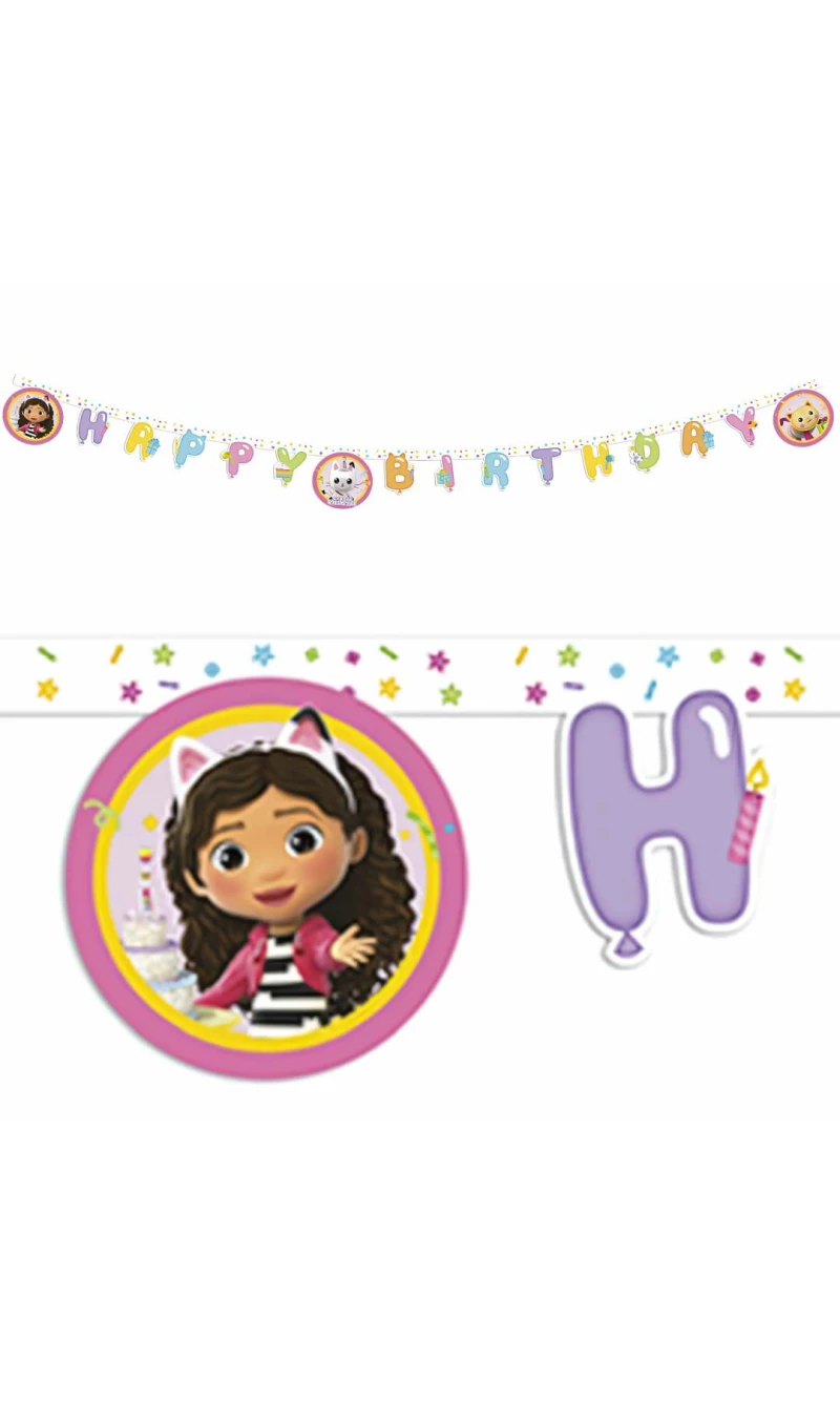 Gabby's Dollhouse Happy Birthday Letter Banner - 200cm