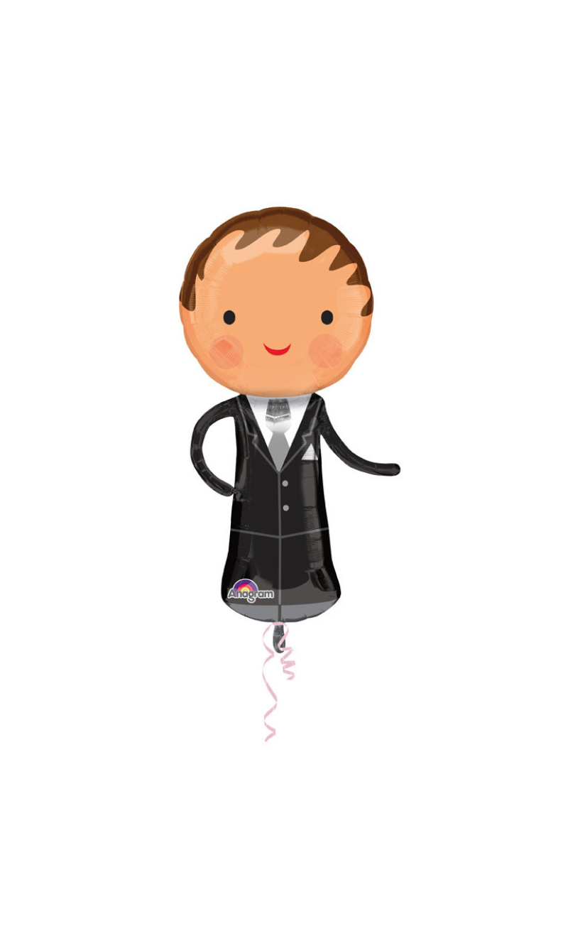 Handsome Groom SuperShape Foil Balloon - 48cm x 101cm