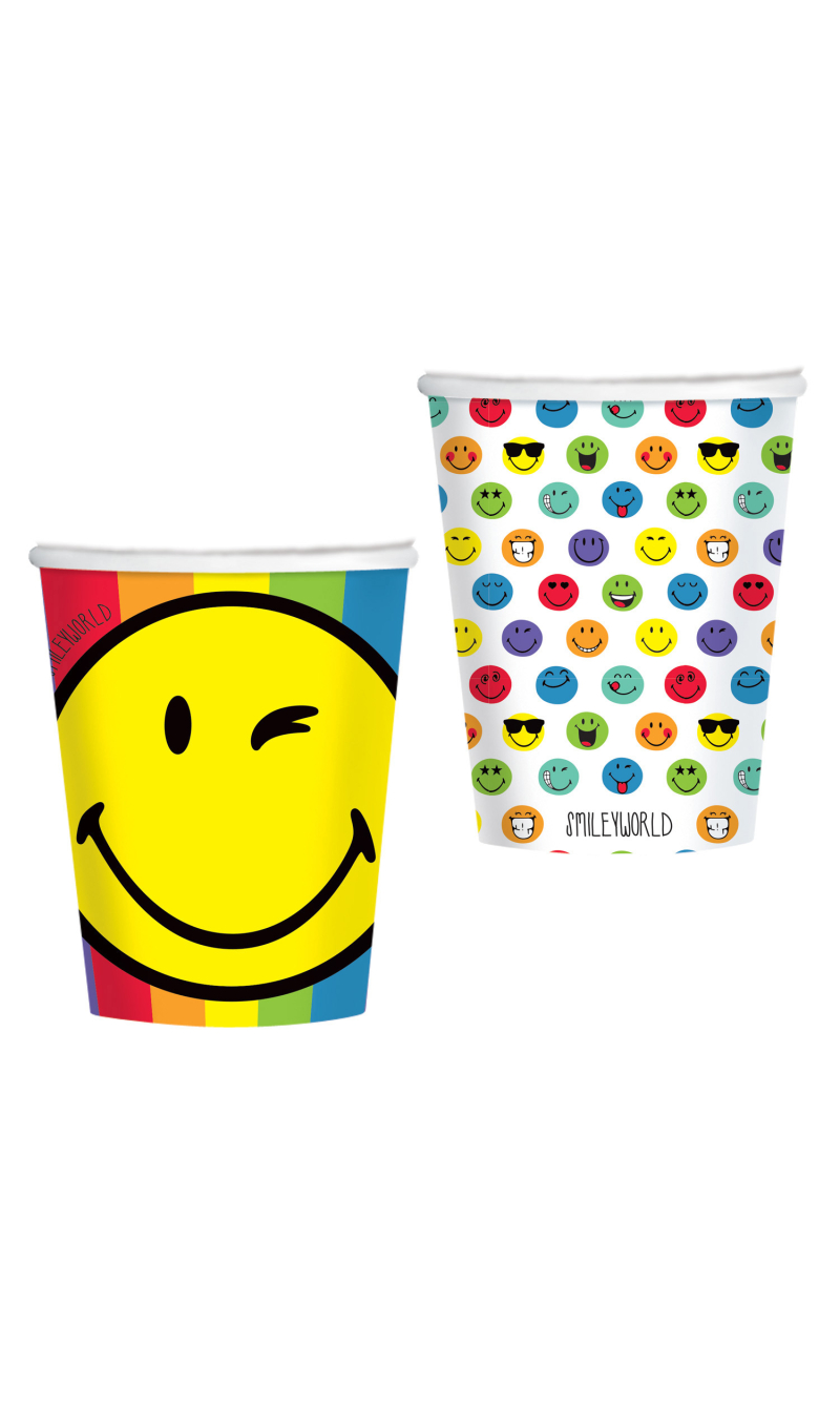 Emoji Smileyworld Paper Cups 250ml - 8pk