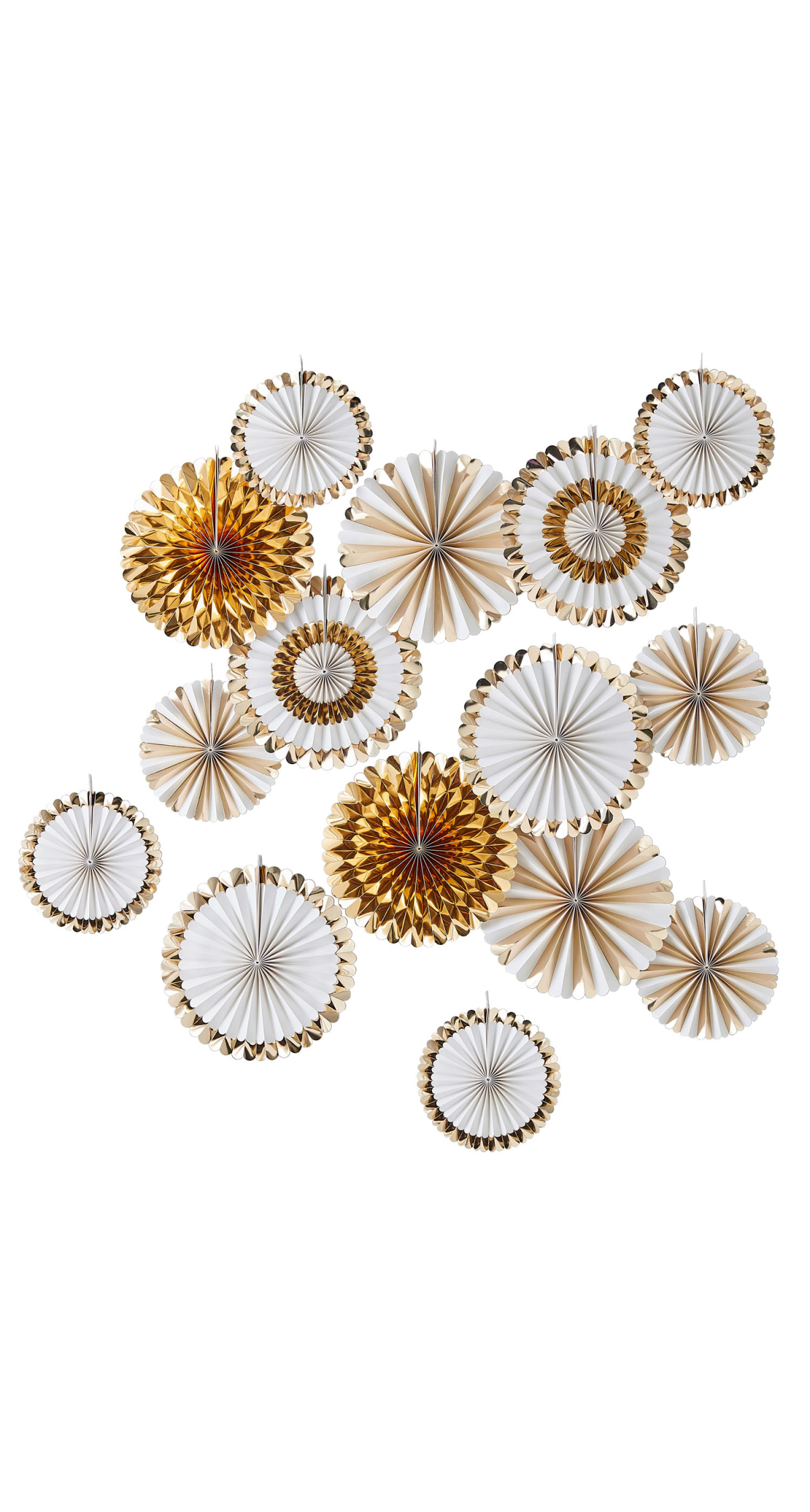 Gold Paper Fan Decorations Backdrop Kit - 15pk