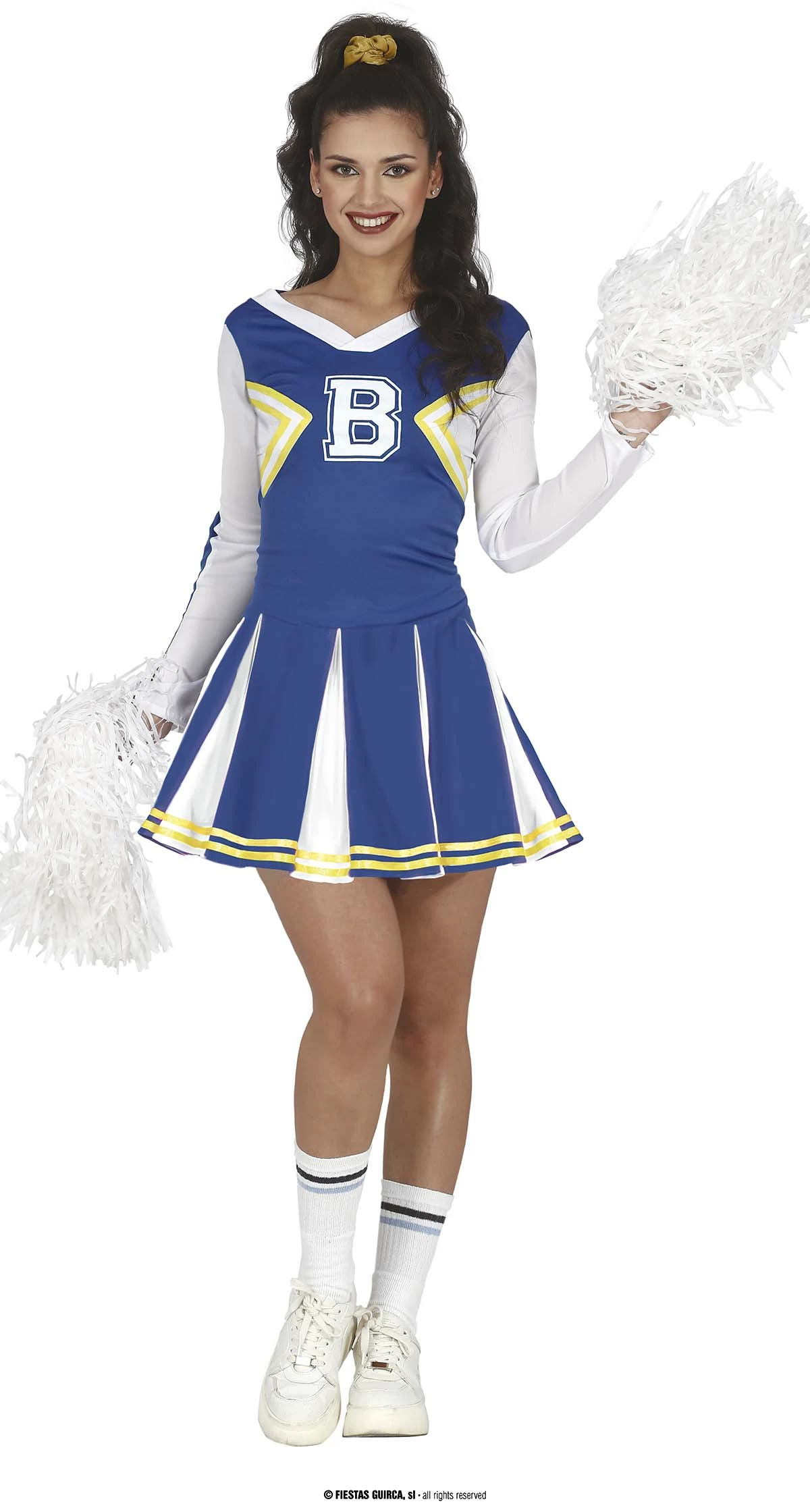 Cheerleader White & Blue Costume - Adult Size Large (42-44)