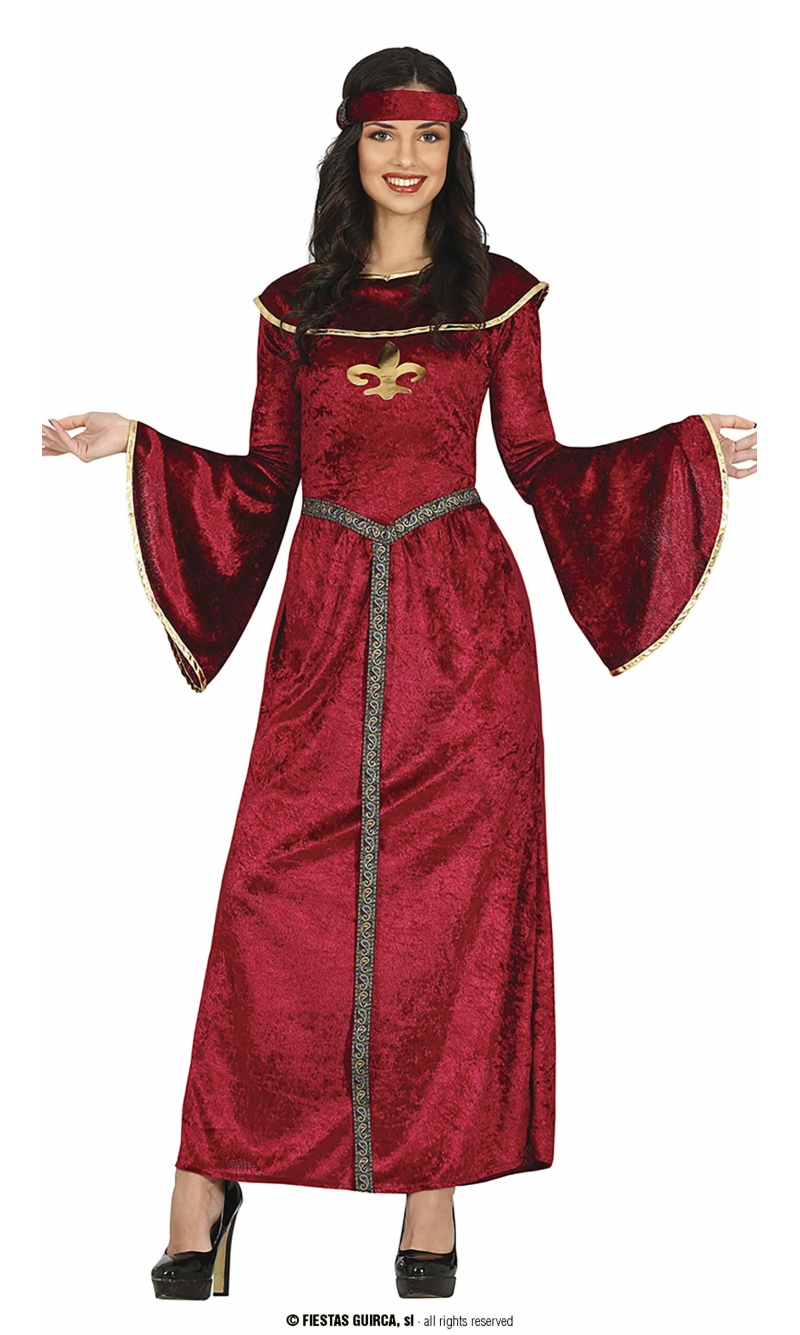 Medieval Princess Lady Costume - Adult Size Small (36-38)