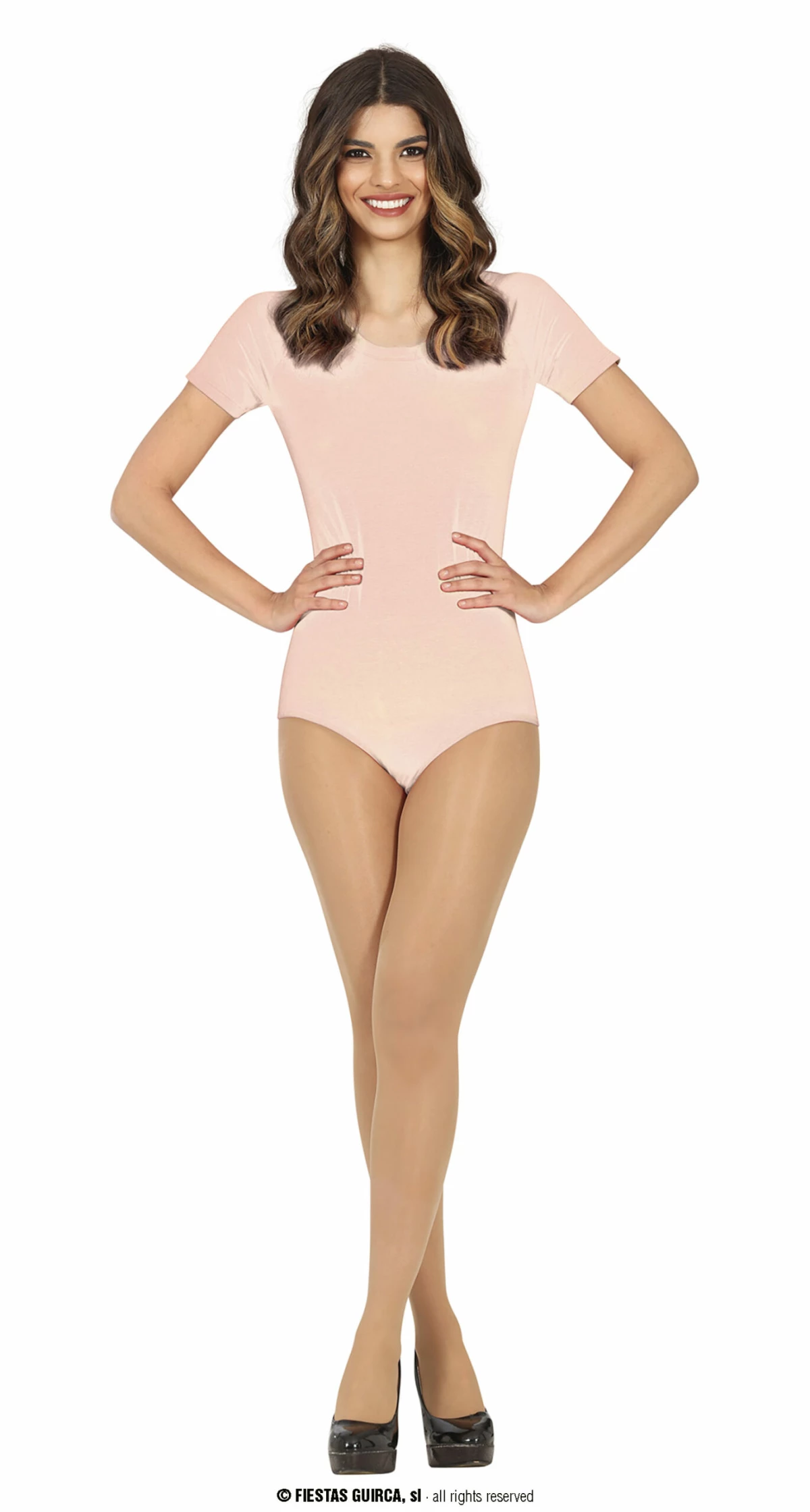 Leotard Short Sleeve Flesh - Adult - Adult Size Large (42-44)