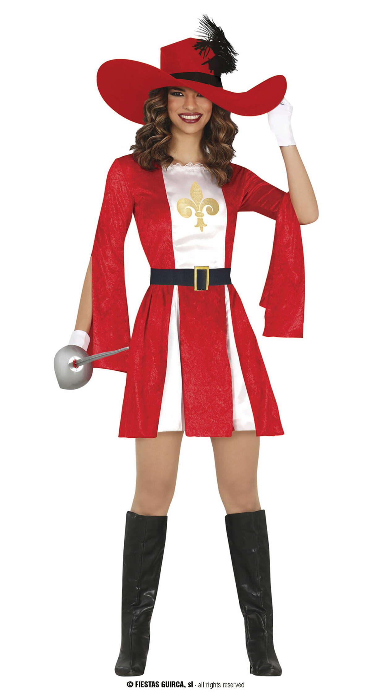 Sexy Red Musketeer Lady - Adult Size Large (42-44)