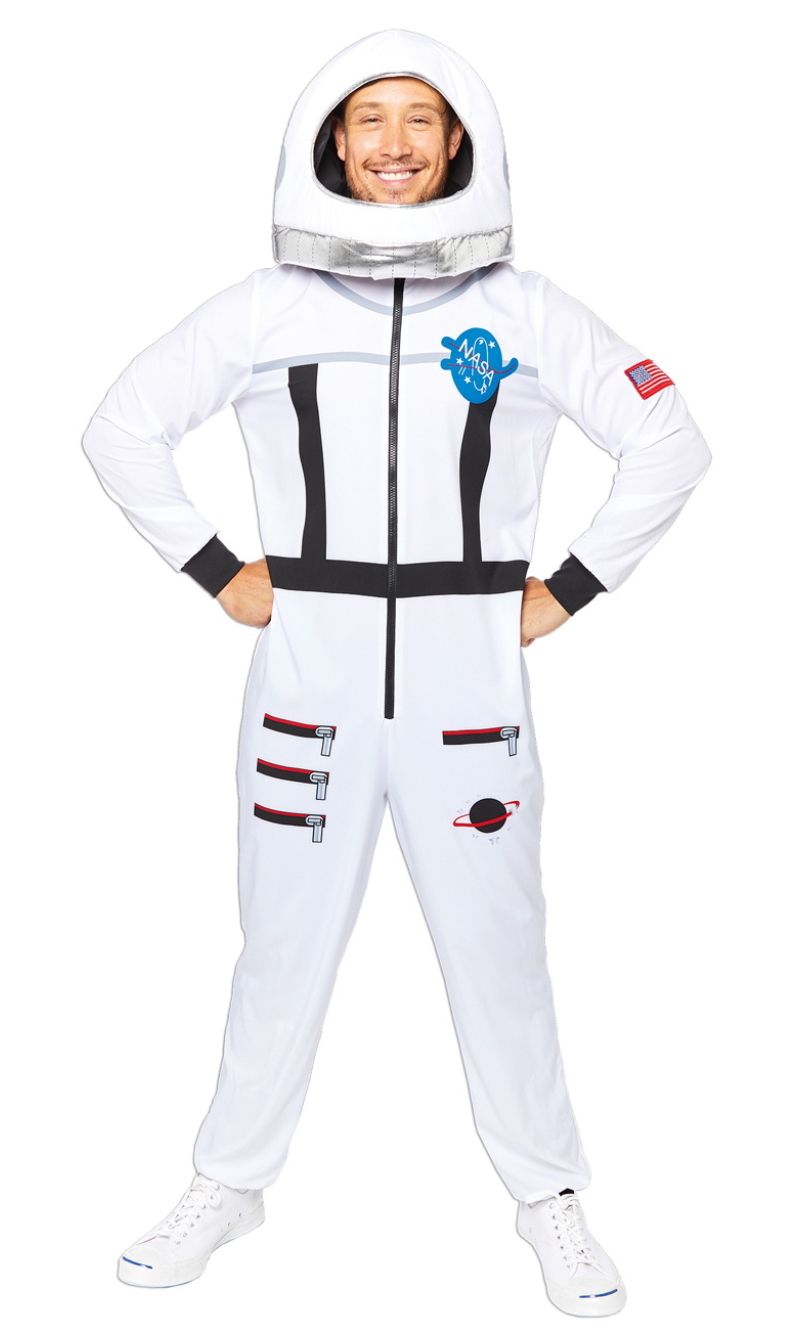 Astronaut Space Suit White Costume - Adult Size Standard (M)