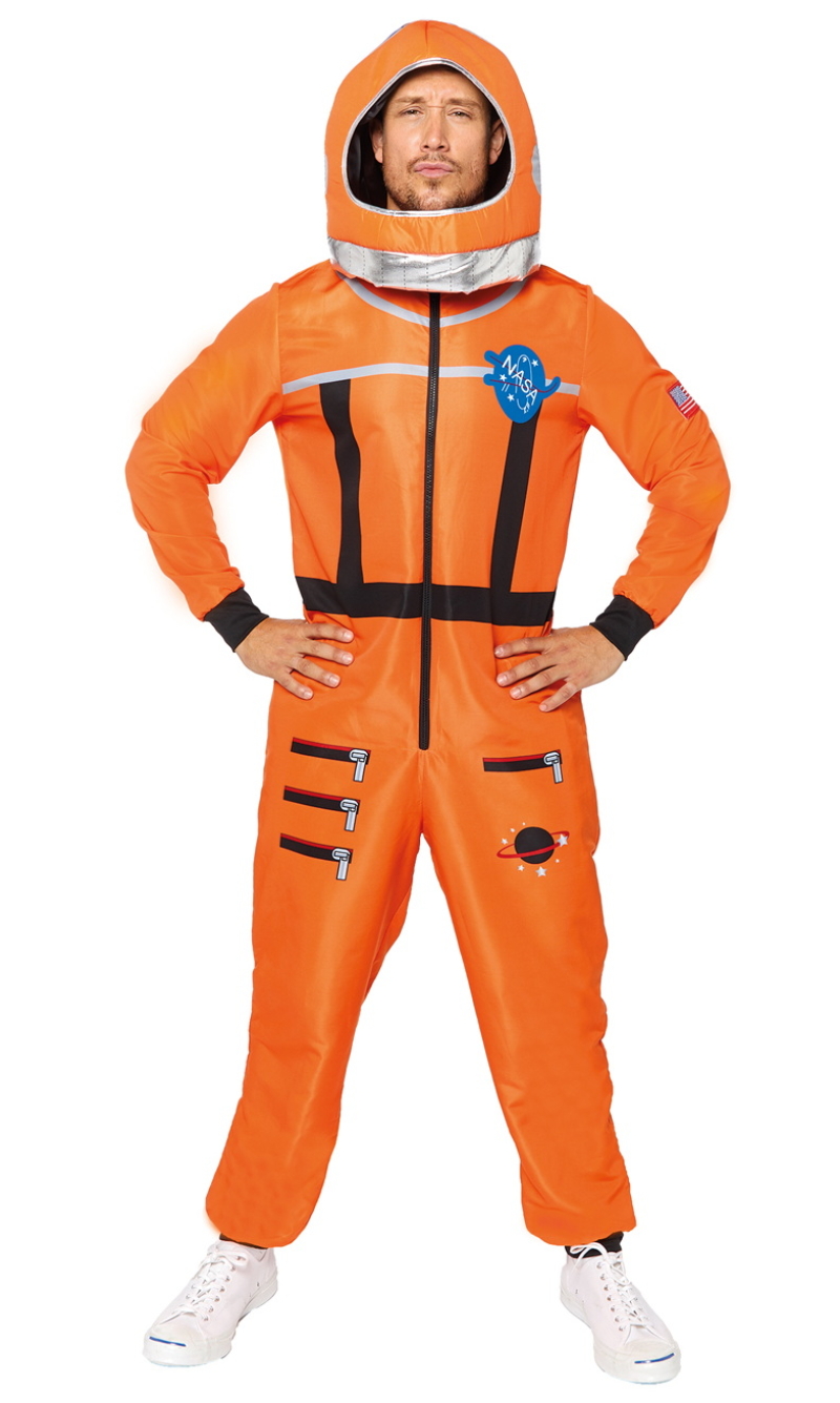 Astronaut Space Suit Orange Costume - Adult Size Standard (M)