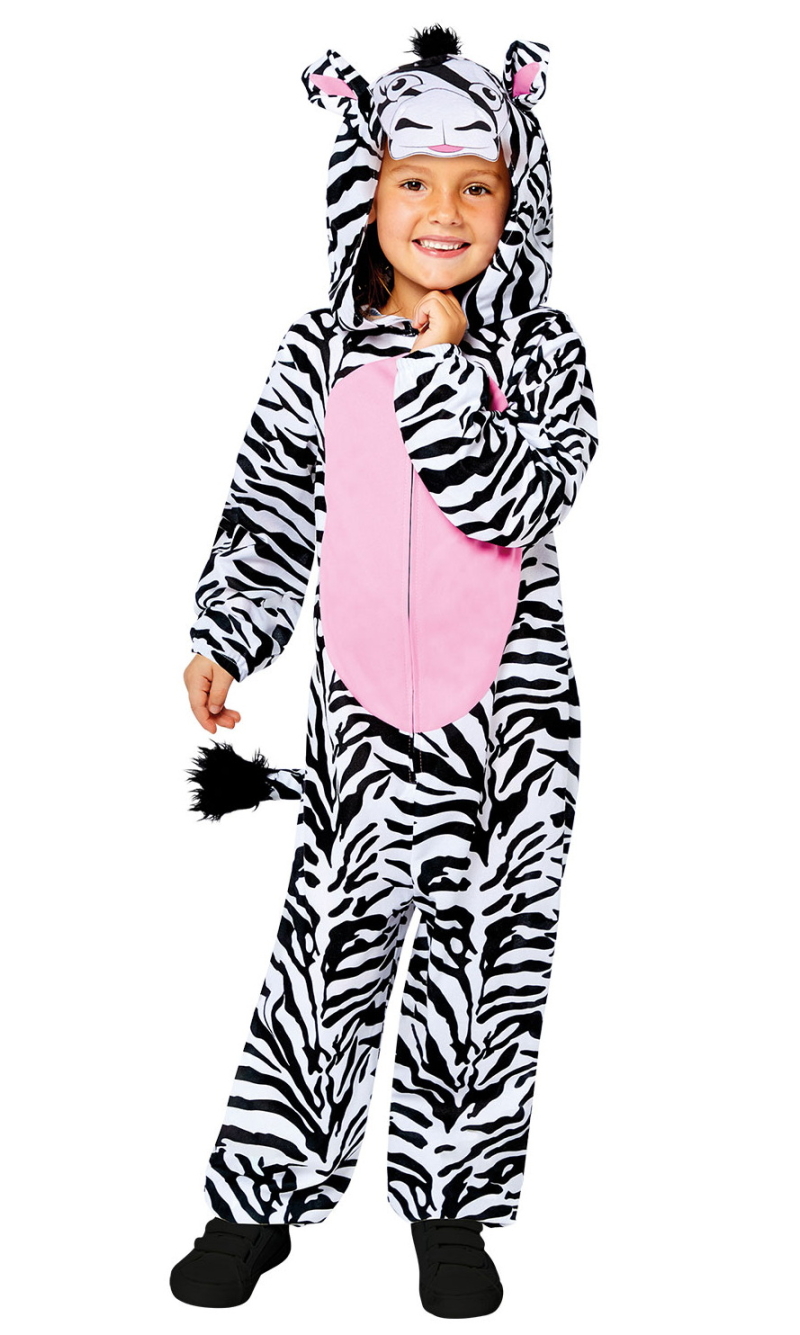 Zebra Animal Onesie Child Costume - Age 6 to 8 Years