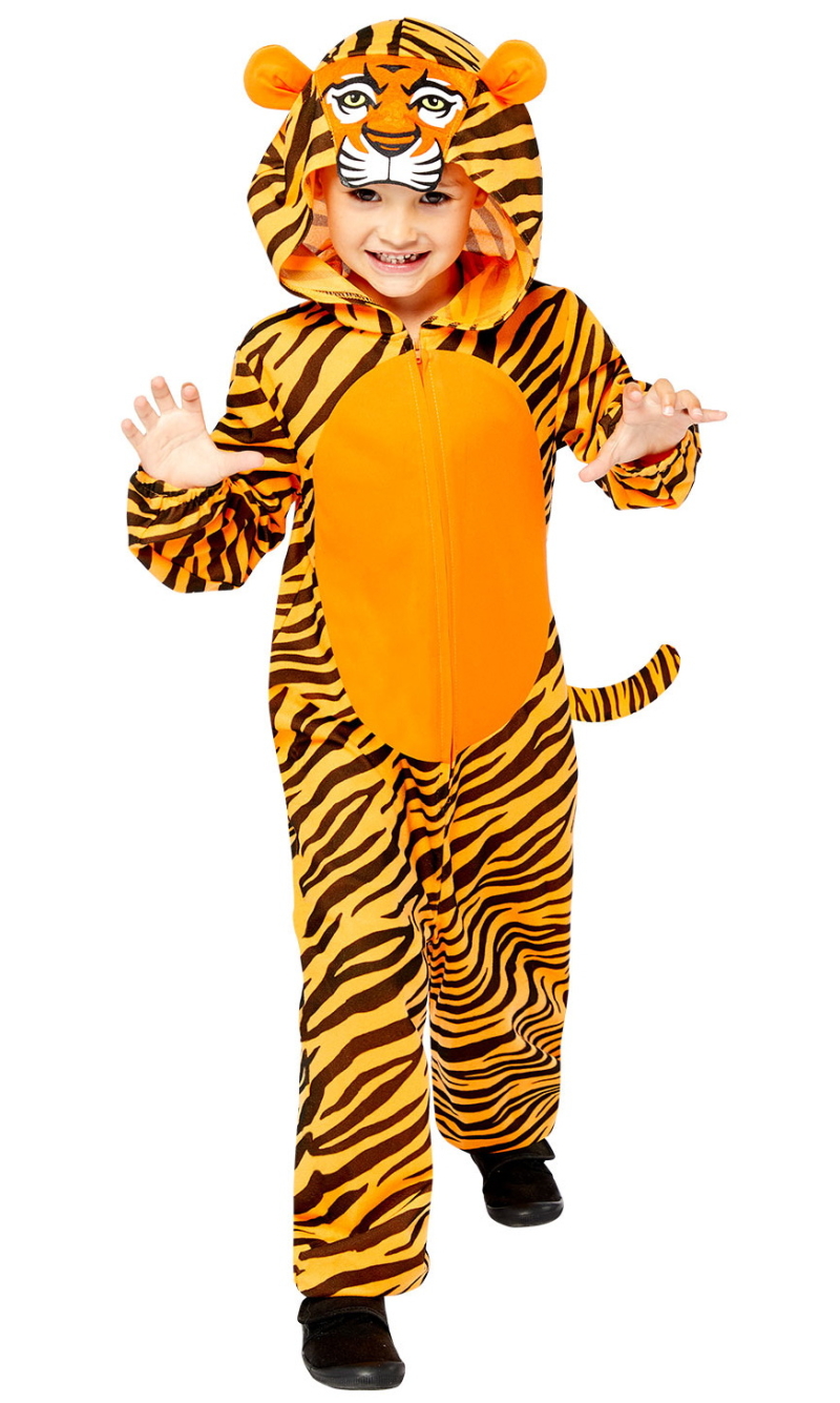 Tiger Animal Onesie Child Costume - Age 10 to 12 Years