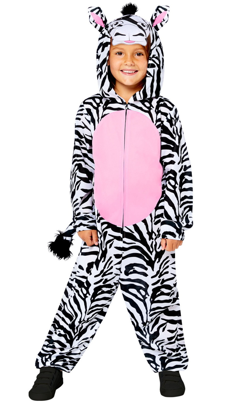 Zebra Animal Onesie Child Costume - Age 10 to 12 Years