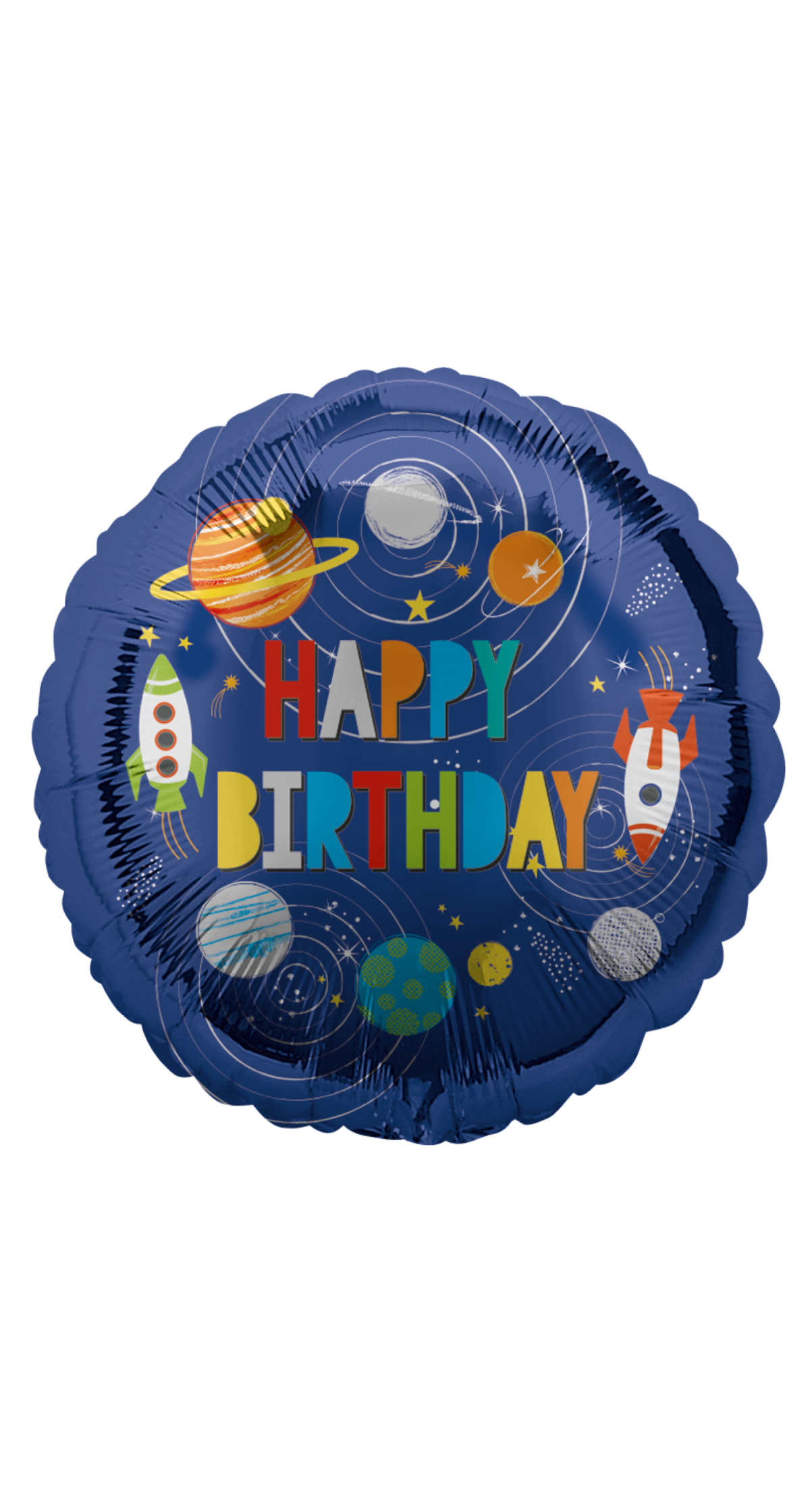 Standard Holographic HBD Outer Space Foil Balloon 43cm
