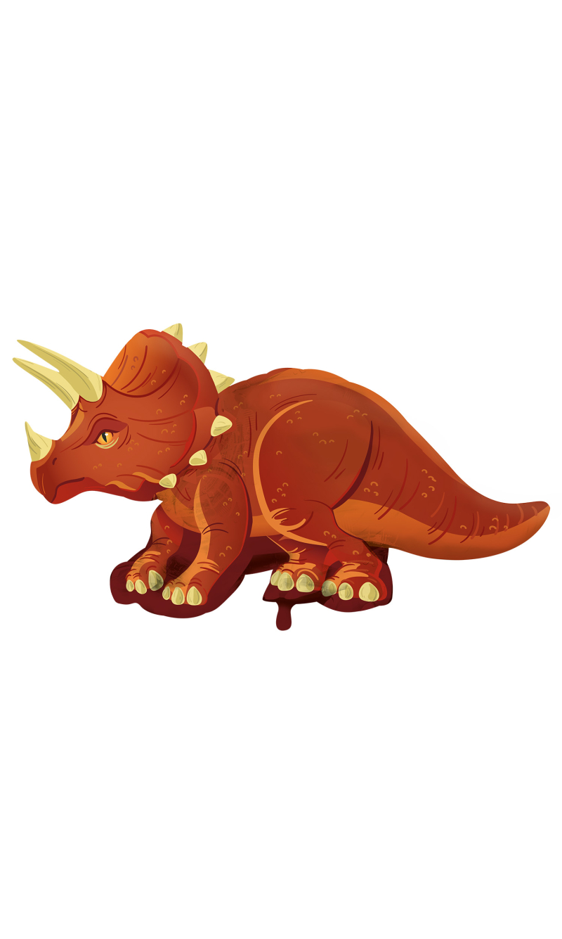 Large Shape Dinosaur Triceratops Foil Balloon H40 109cmx55cm