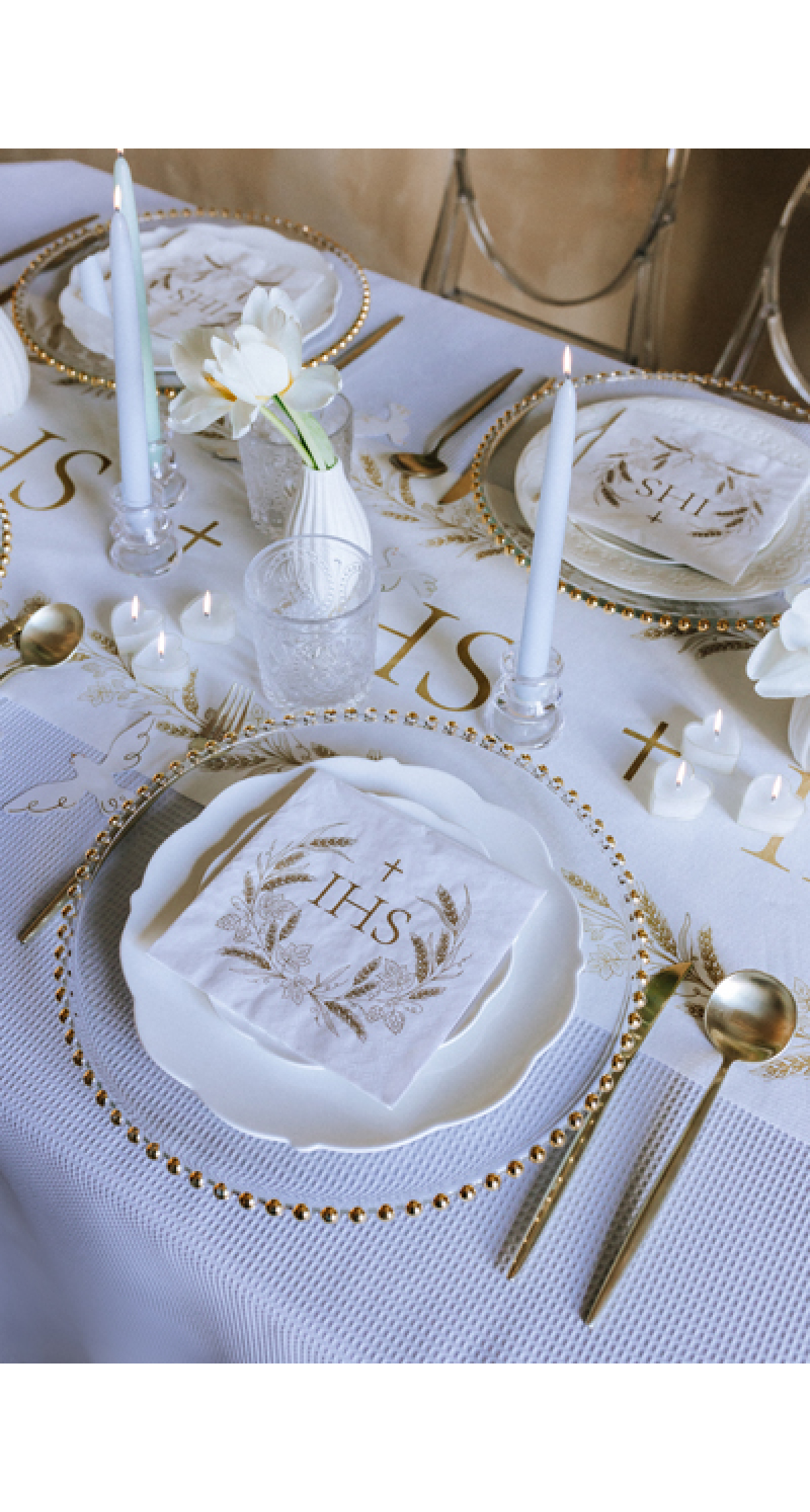 Holy Communion Table Runner IHS, Nonwoven Fabric, 40x500cm