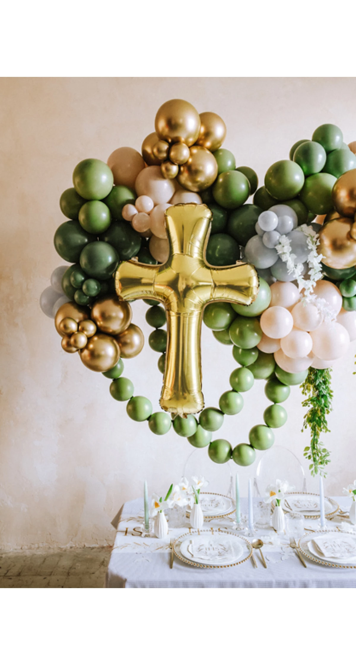 Cross Gold Foil Balloon - 103.5 x 74.5cm
