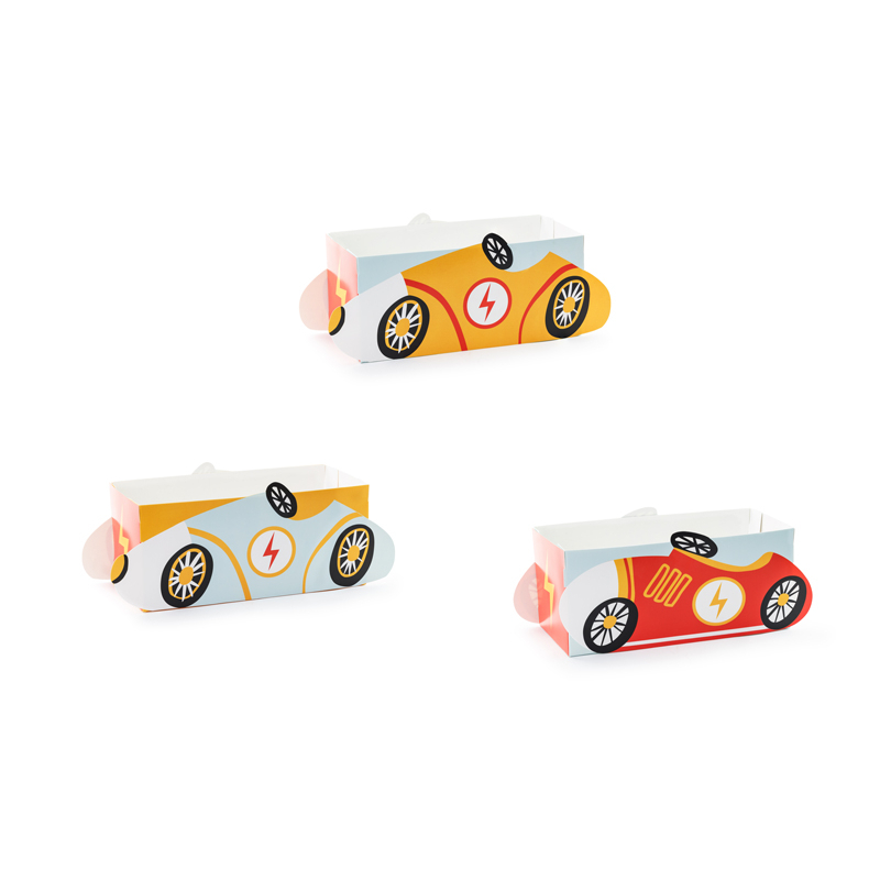 Racing Cars Boxes For Snacks (1pkt / 3pc)