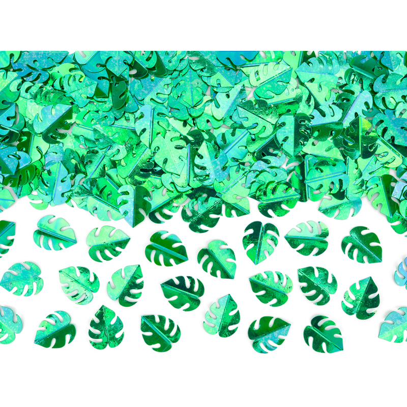 Metallic Confetti Leafs, Green, 15G