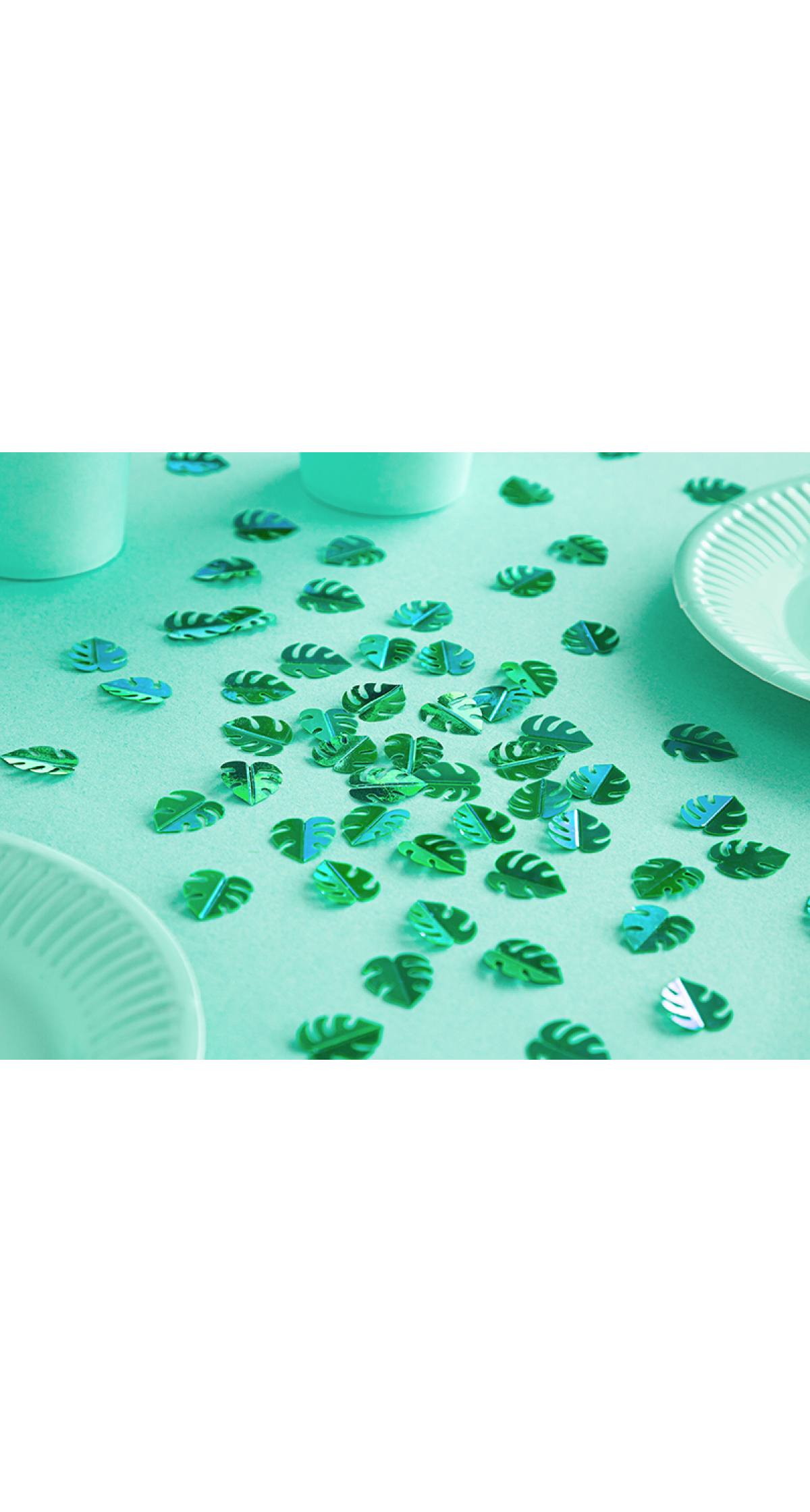 Metallic Confetti Leafs, Green, 15G