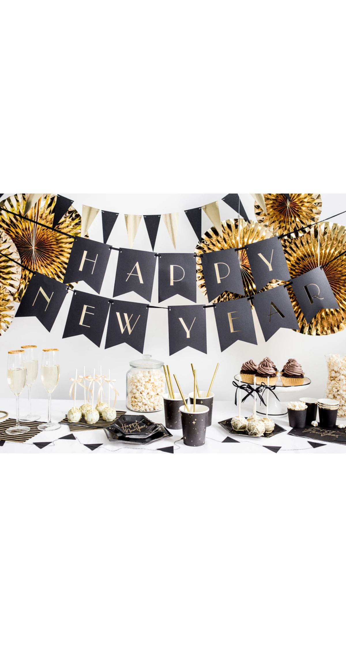 Black & Gold Cups, 260ml (1pkt / 6pc)