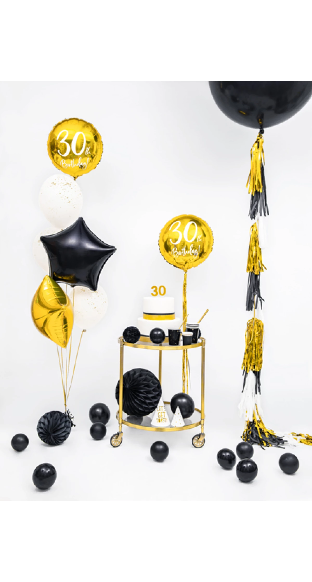 Black & Gold Cups, 260ml (1pkt / 6pc)