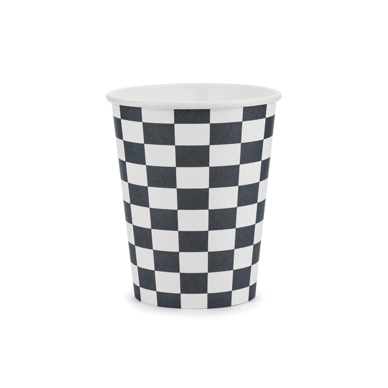 Racing Cars Cups Checkered Flag, 220ml (1pkt / 6pc)
